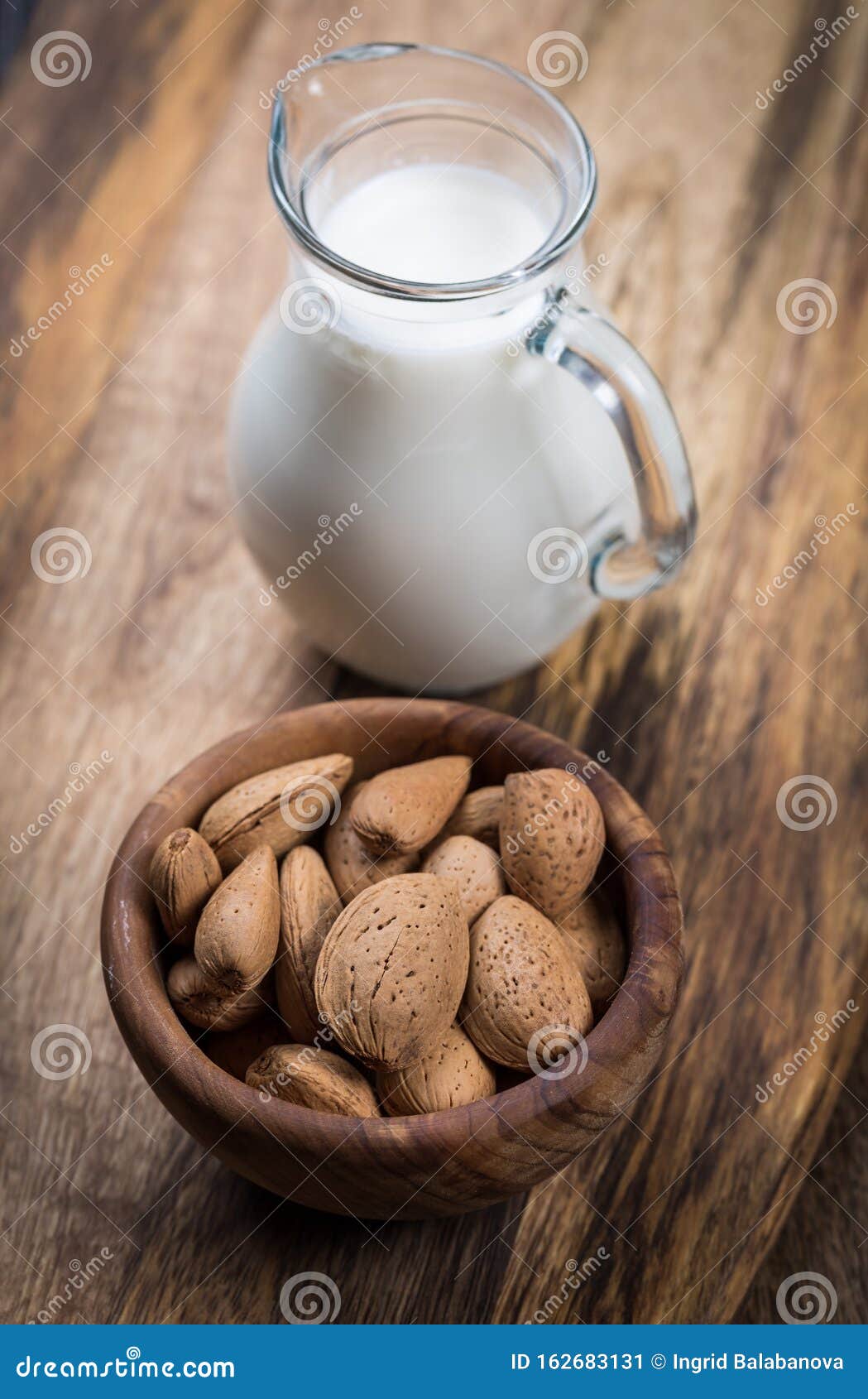 Jar of Almond Milk with Almond Nuts Stock Image Image of liquid, healthy 162683131