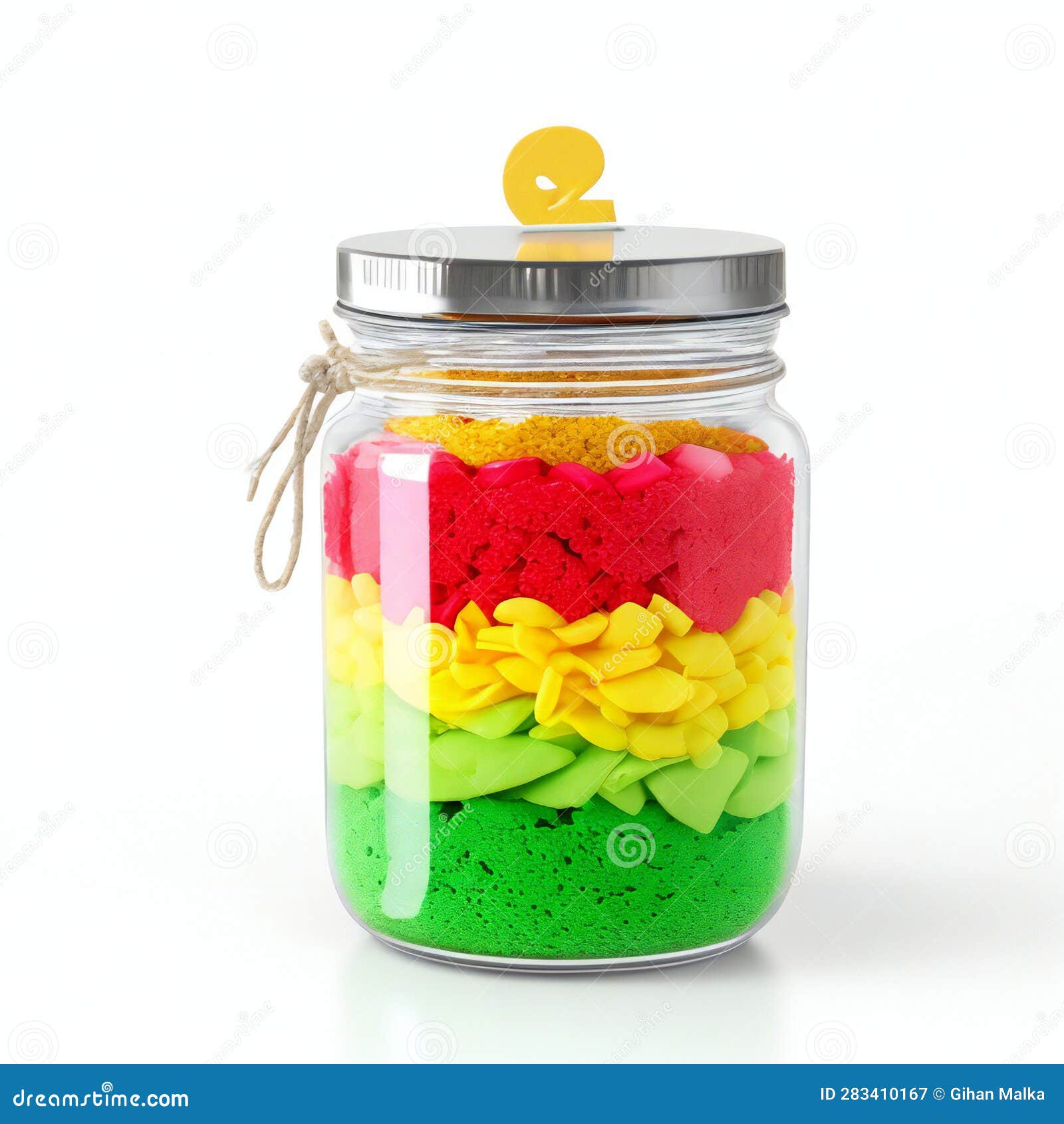 Jar Cake Isolated on White 1 To 1 Scale Stock Illustration