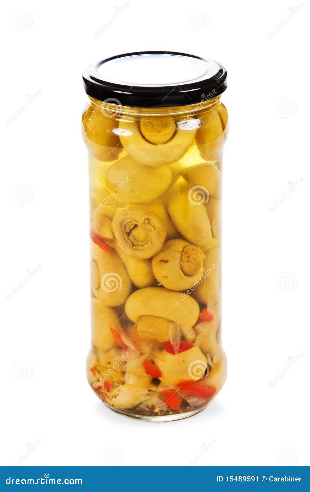 Jar of canned mushrooms stock image. Image of background 15489591