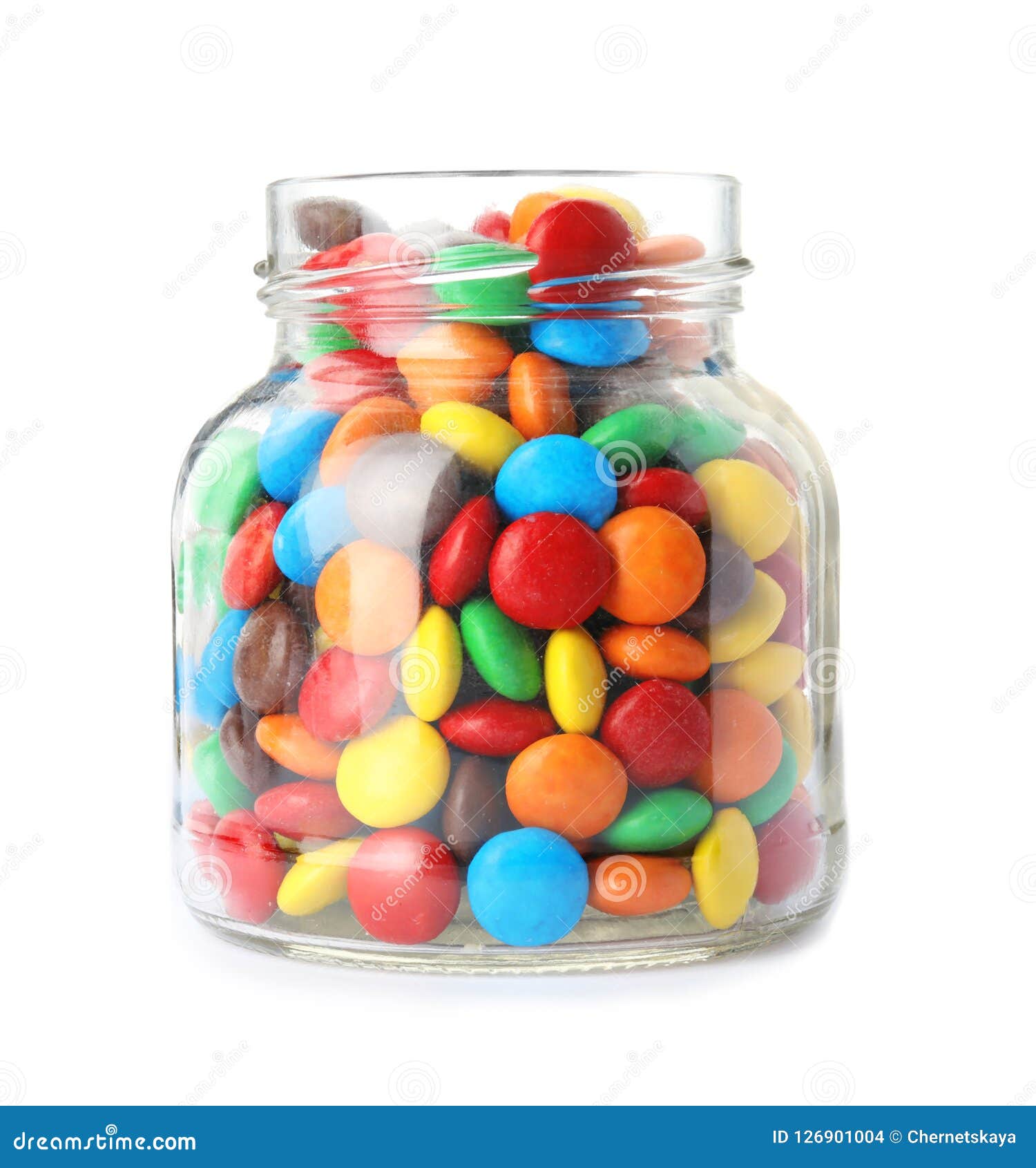 Jar with colorful candies stock photo. Image of object - 126901004