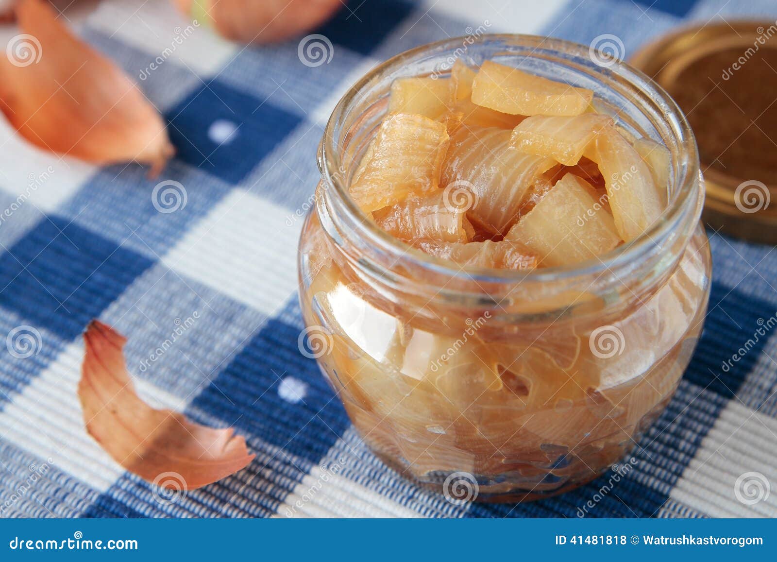 Jar with Confiture of Onions Stock Photo Image of onions, marmalade 41481818