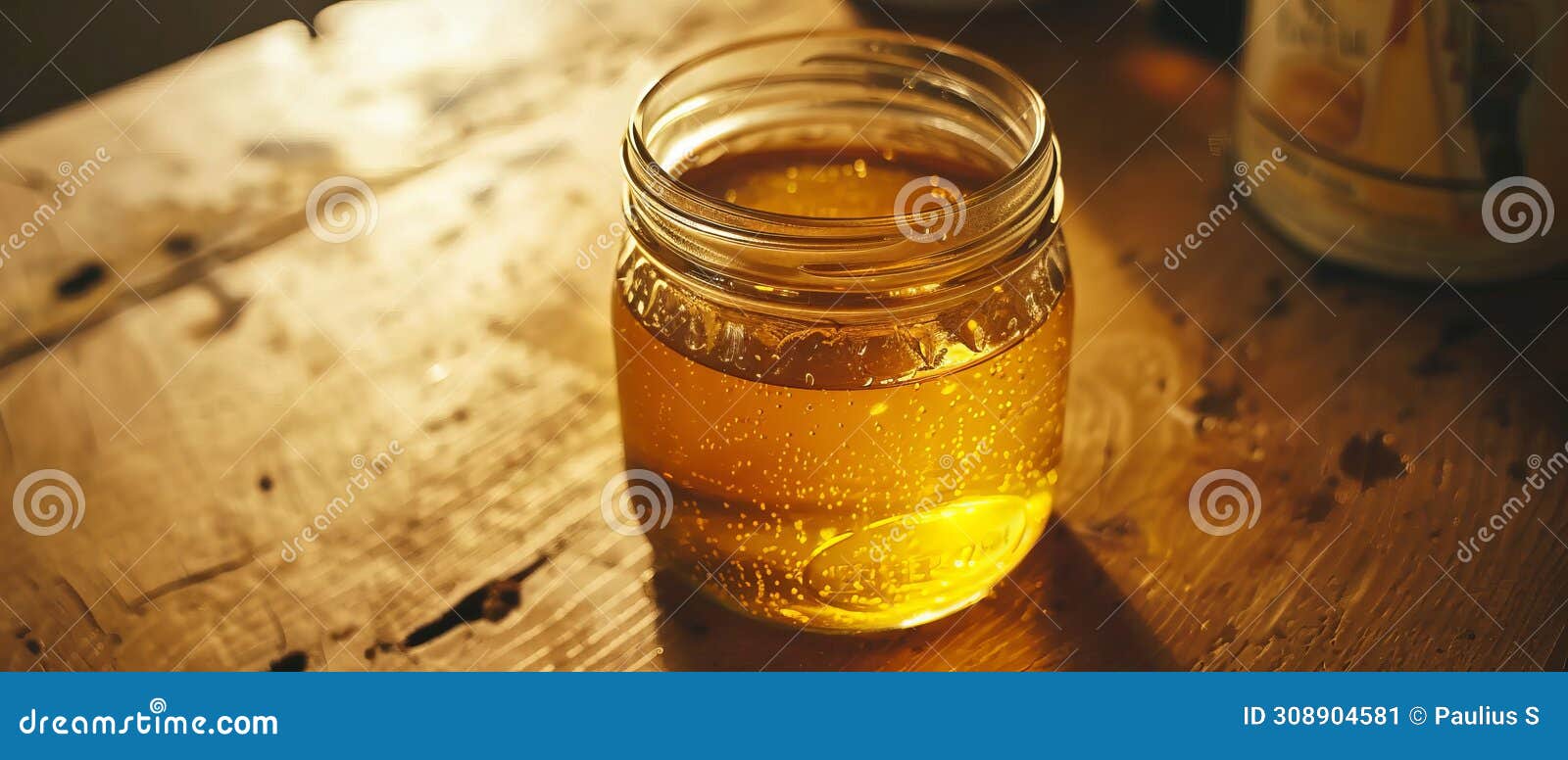 jar of delicious honey on the table, looks delicios