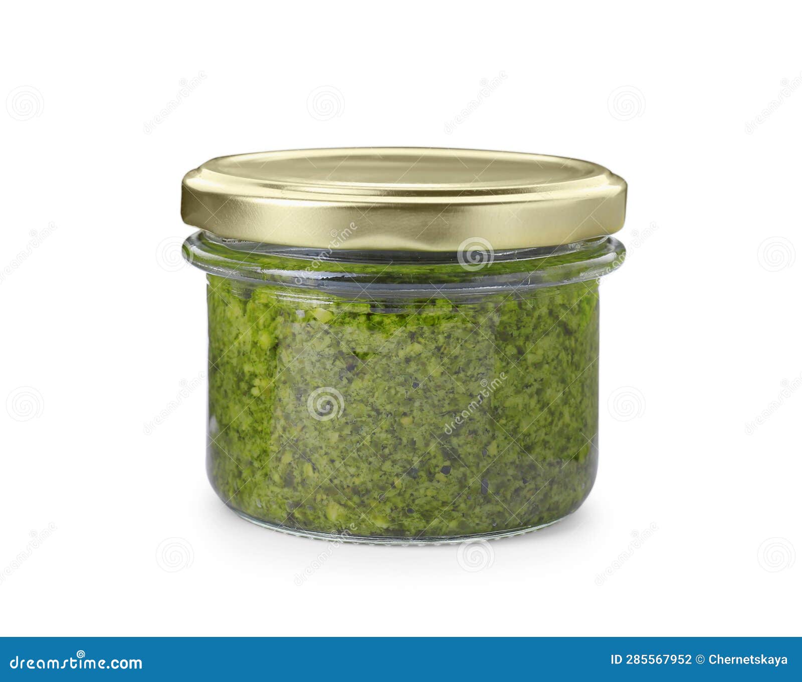 Jar with Delicious Pesto Sauce Isolated on White Stock Photo Image of