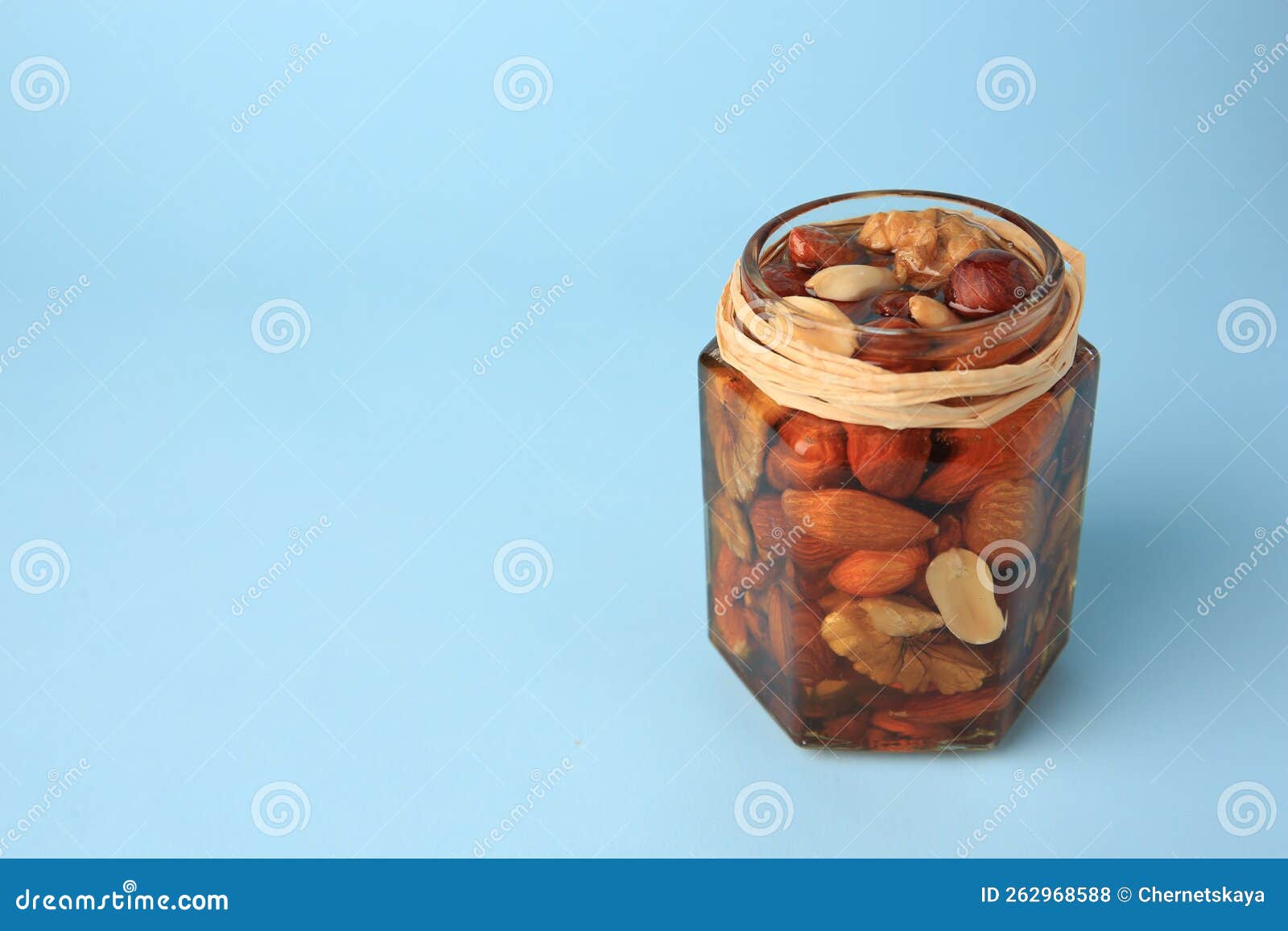 307 Honey Jar Light Natural Nuts Stock Photos - Free & Royalty