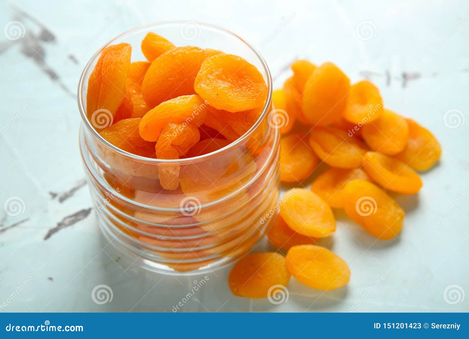 Jar with Dried Apricots on Light Table Stock Image Image of table