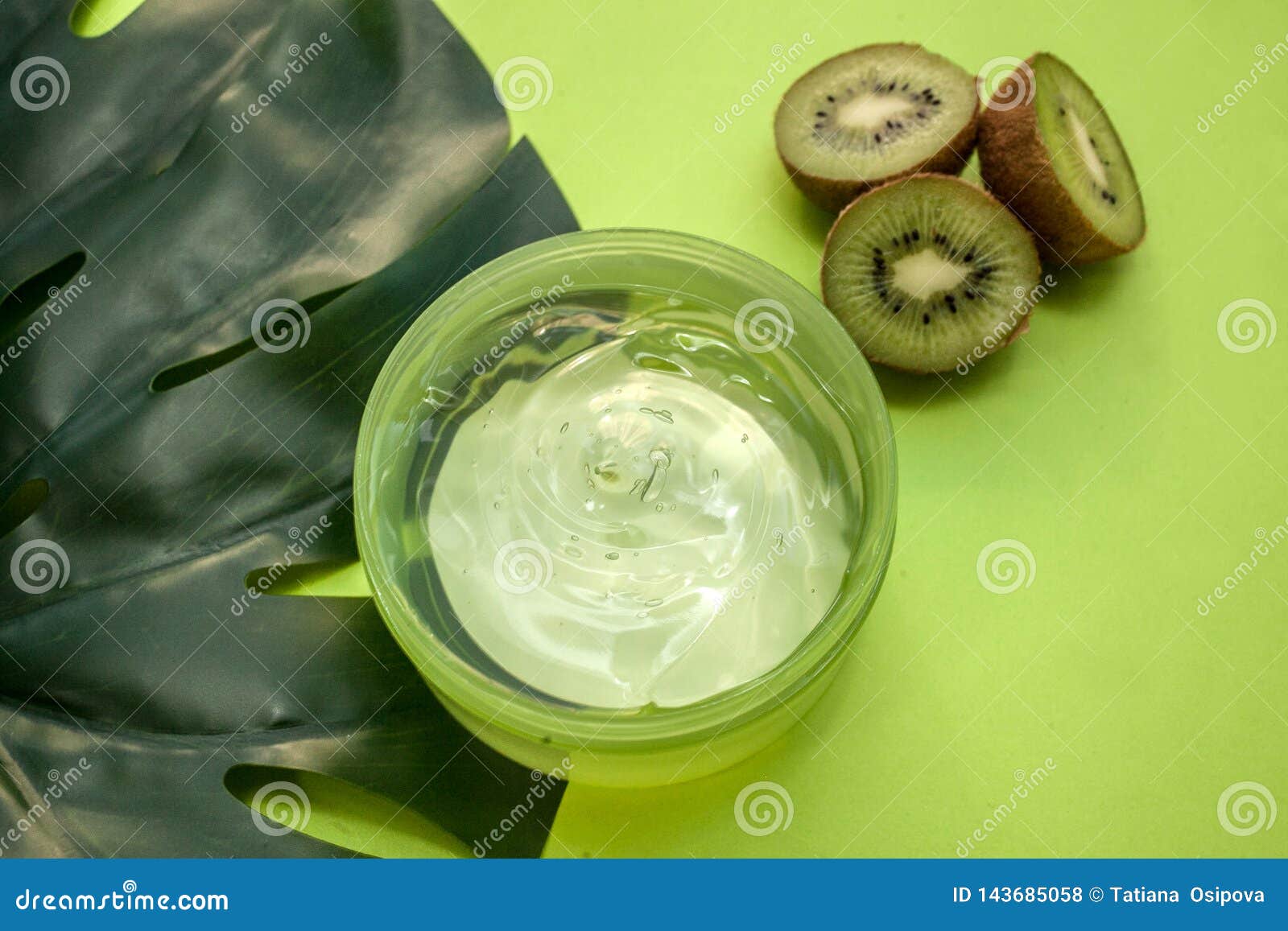 A Jar of Fresh Aloe Vera Gel. Aloe Vera is Natural Remedy for