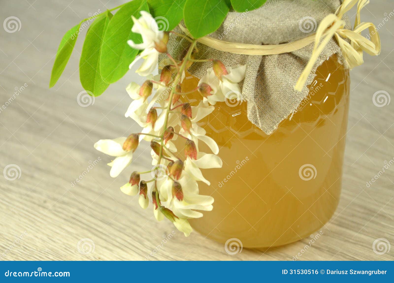 Jar of Fresh Delicious Honey with Acacia Flowers Stock Photo Image of acacia, dessert 31530516