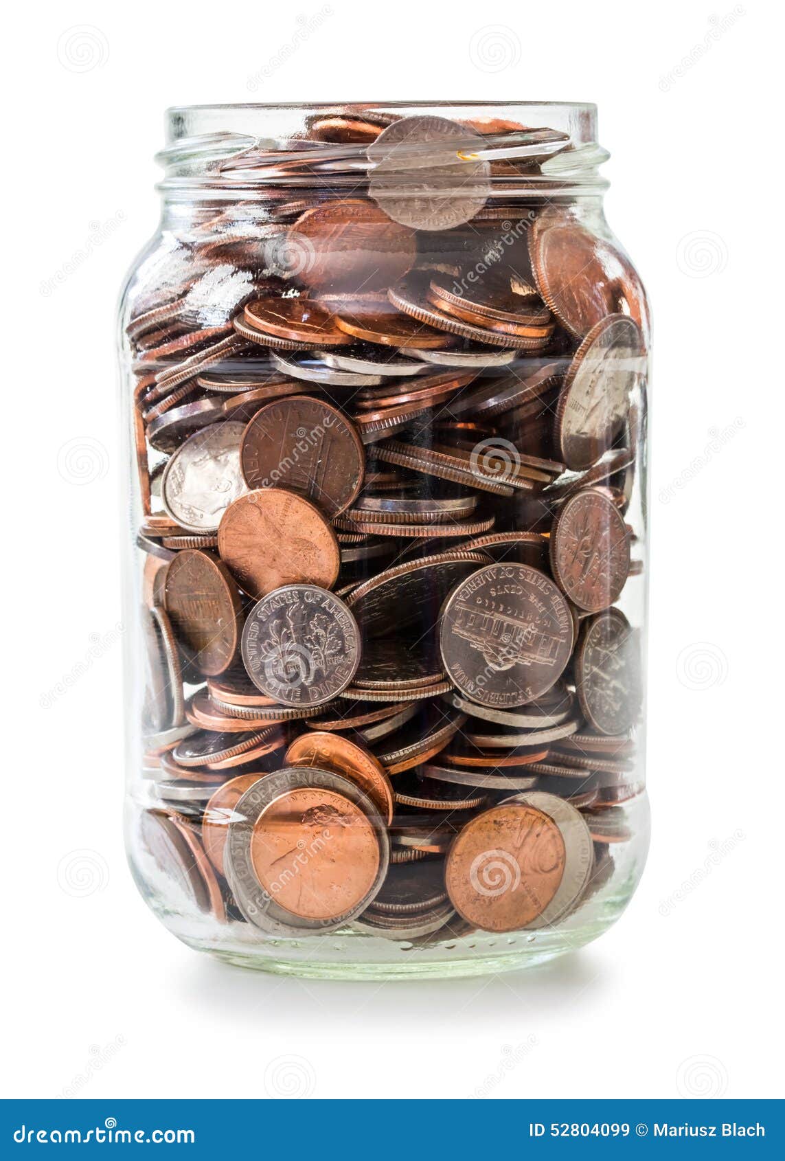Jar full of coins stock image. Image of investment, business 52804099