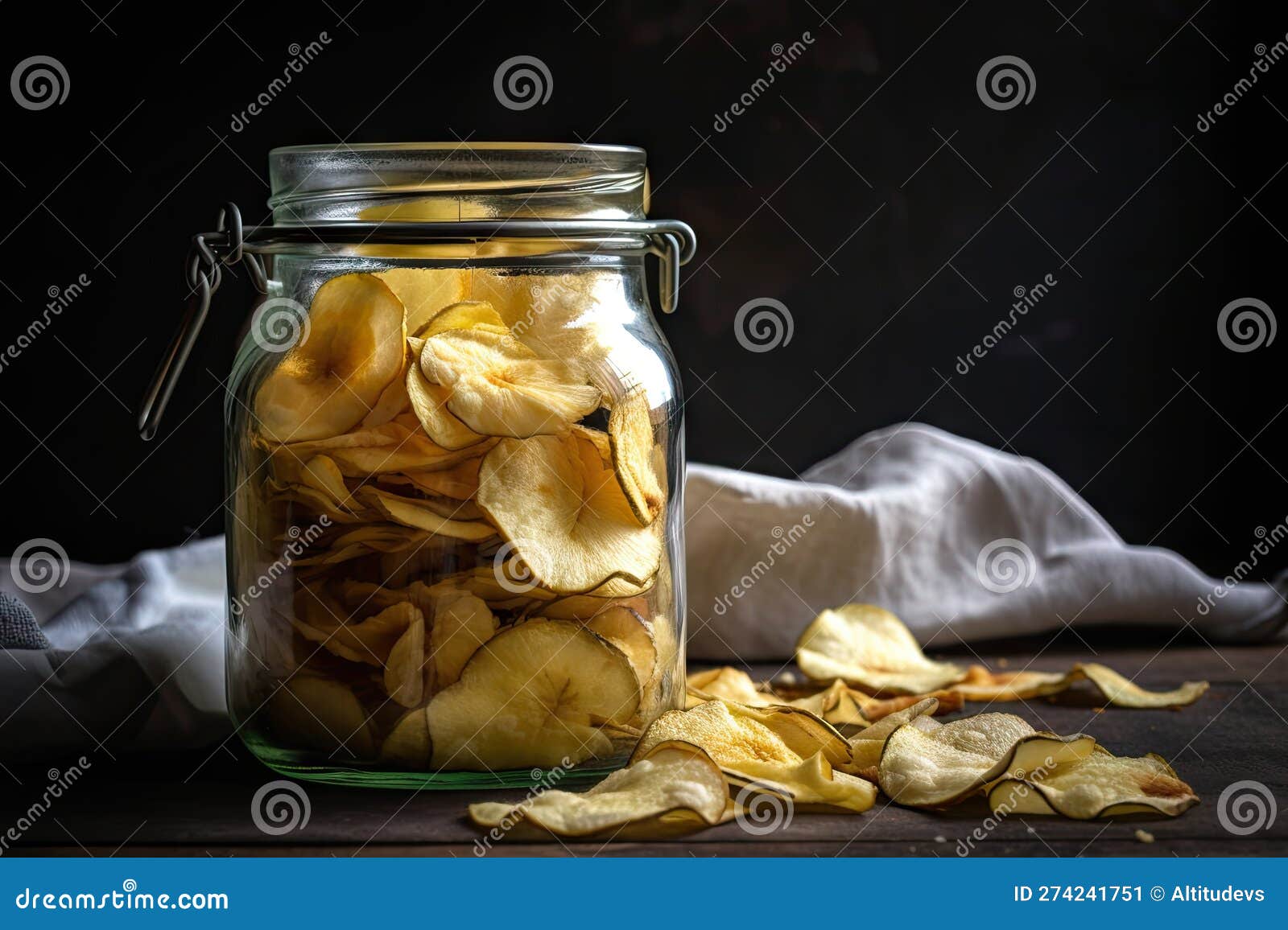 Jar of Homemade Potato Chips, Ready To Be Served Stock Illustration