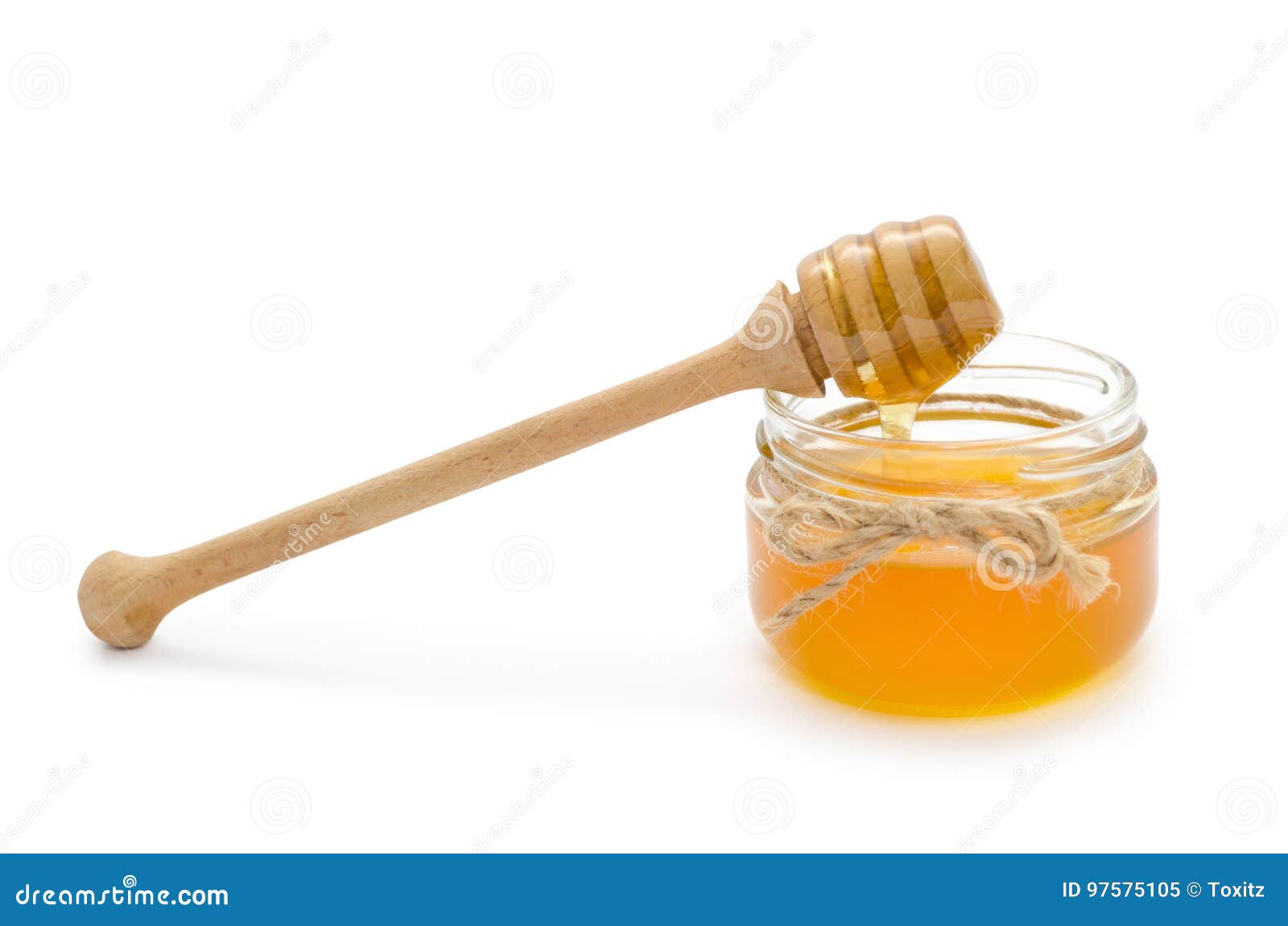 Jar with Honey and Honey Spoon on it. Stock Image Image of golden