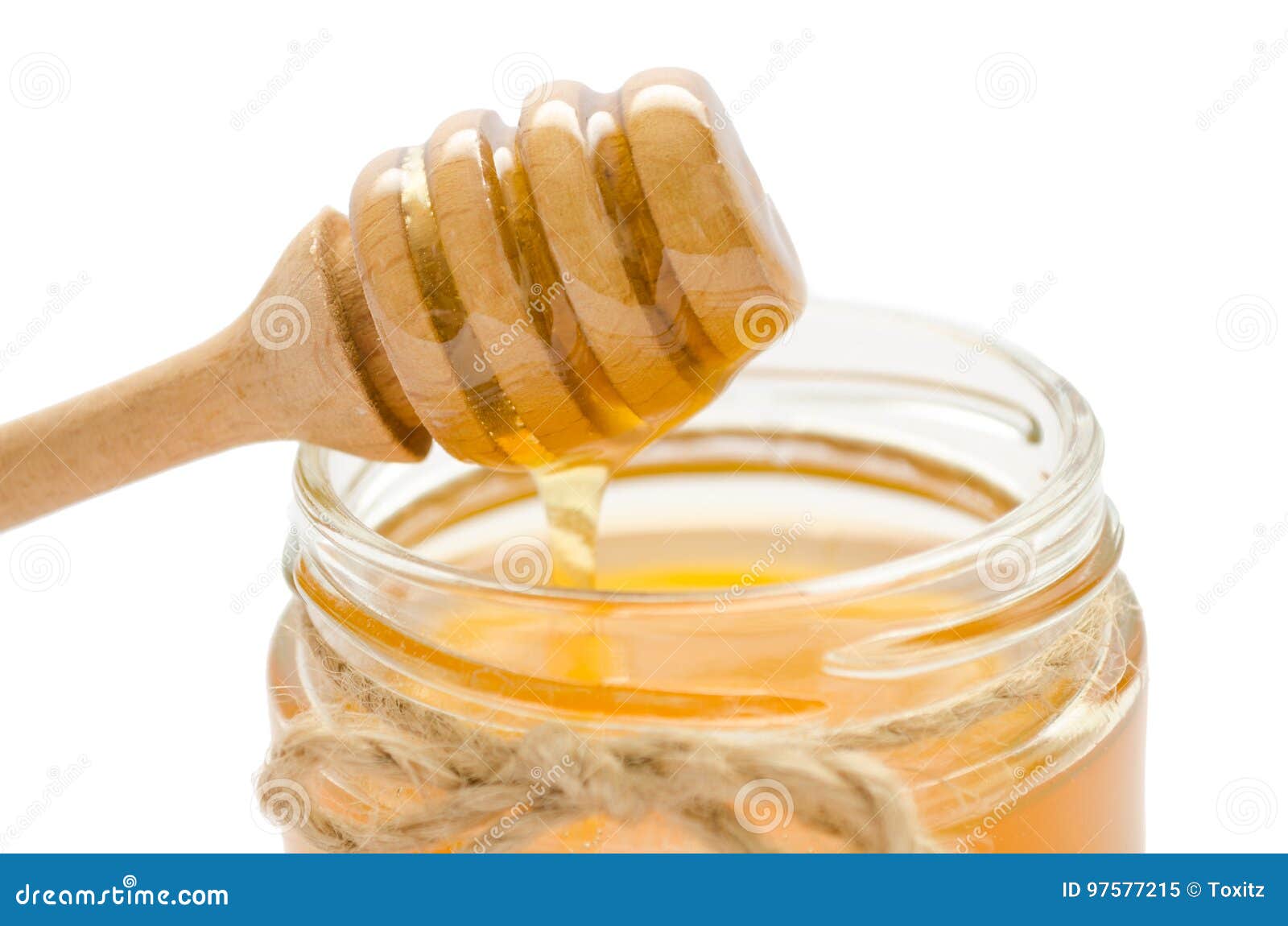 Jar With Honey And Honey Spoon On It. Stock Image Image of dipper, organic 97577215