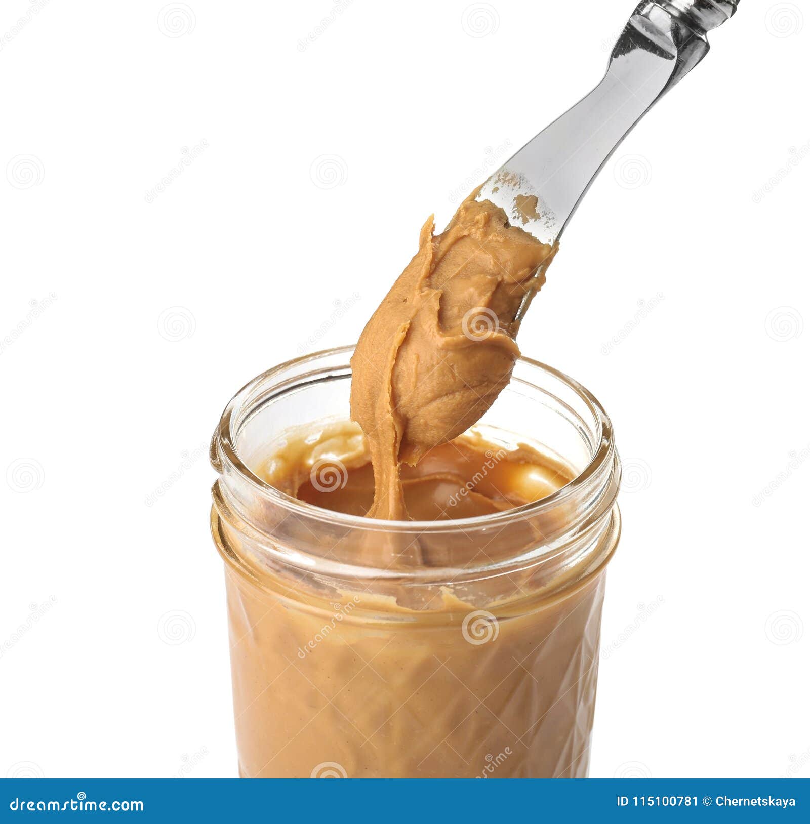 Jar and Knife with Creamy Peanut Butter Stock Image - Image of glass,  object: 115100781