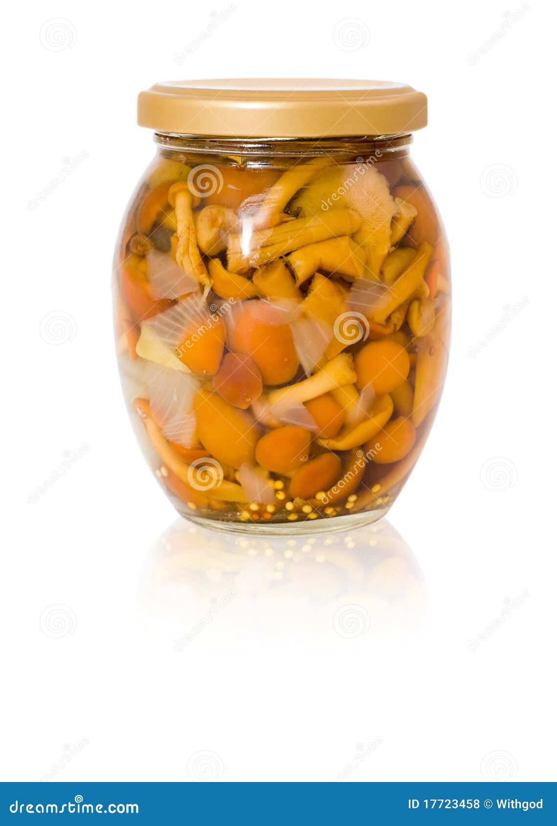 Jar of marinated mushrooms stock photo. Image of food 17723458
