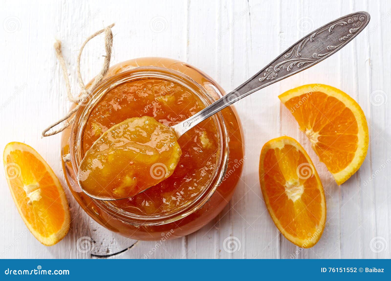 Jar of orange jam stock photo. Image of group, spoon 76151552