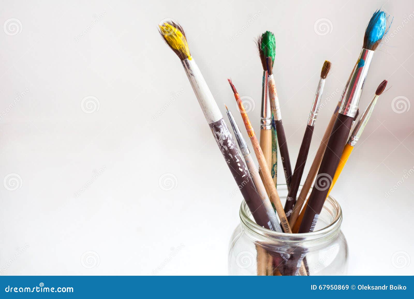 Jar of Paint Brushes stock image. Image of wood, stand 67950869