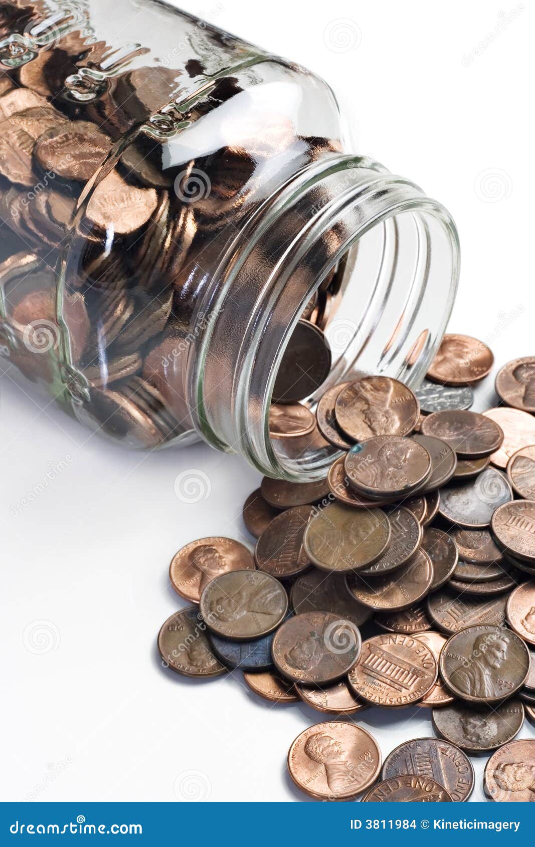 Jar Of Pennies Tipped Over Stock Images Image 3811984