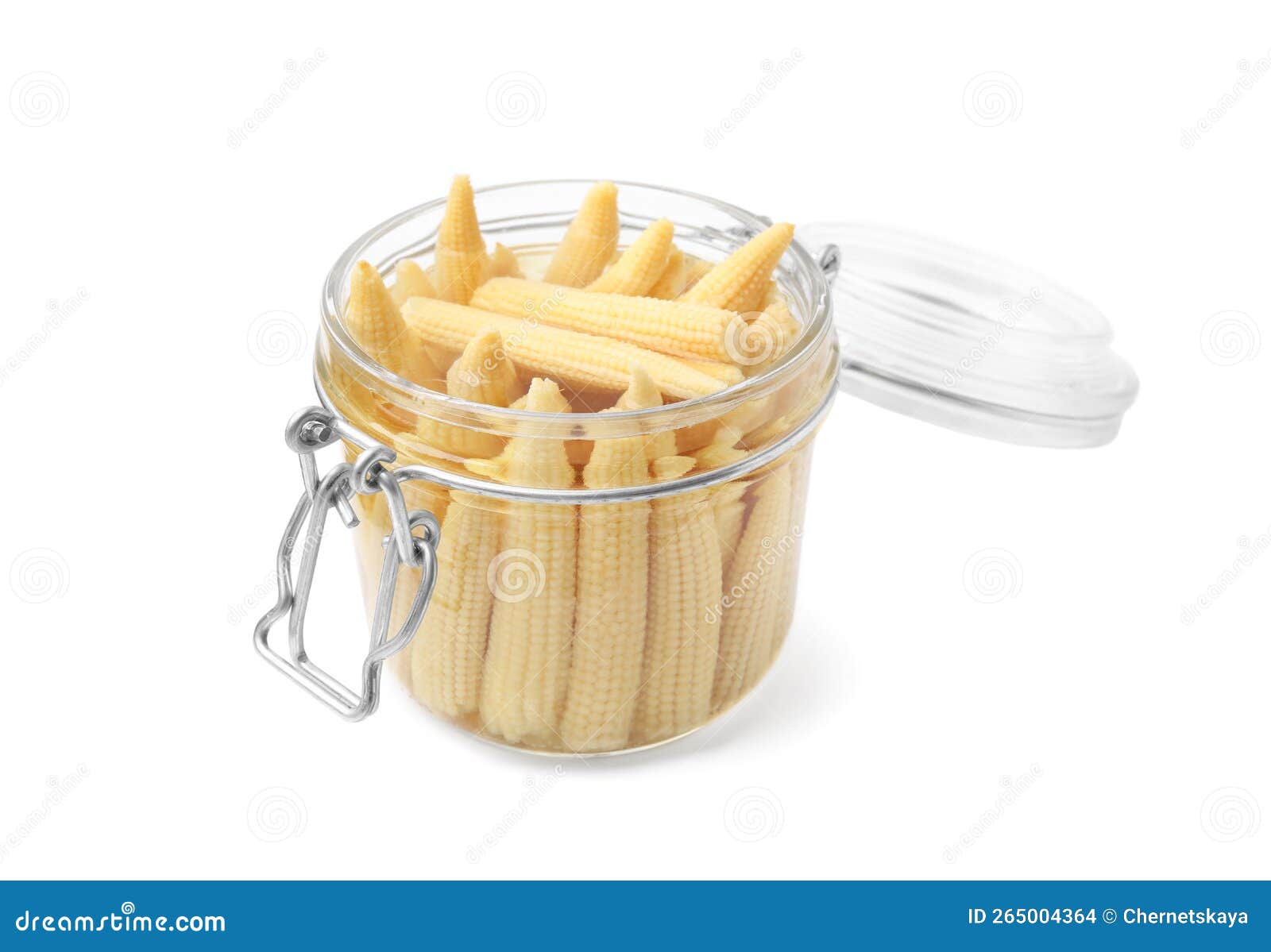 Jar of Pickled Baby Corn Isolated on White Stock Photo Image of group