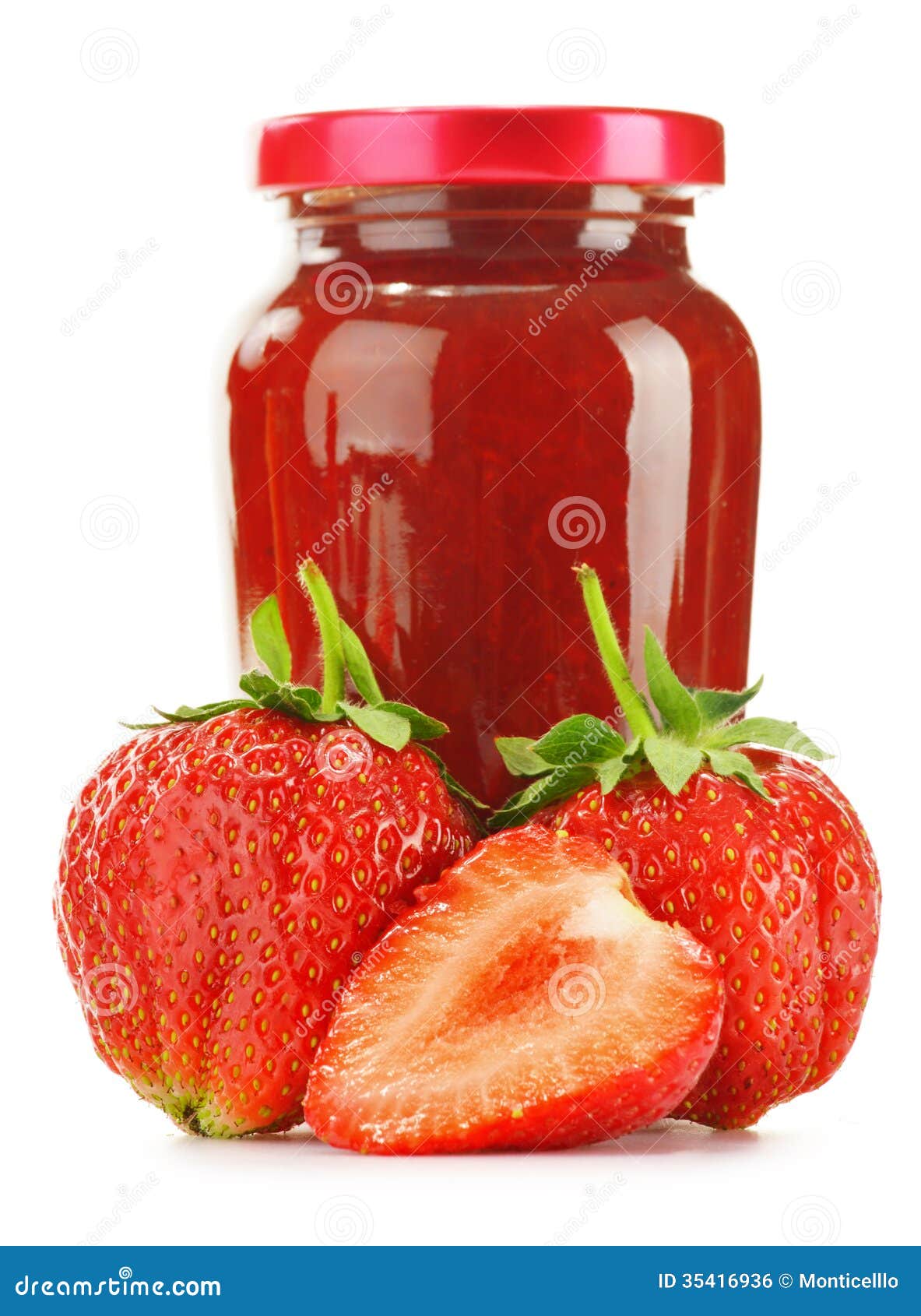 Jar Of Strawberry Jam On White Background. Royalty Free Stock Image - Image: 354169361051 x 1300