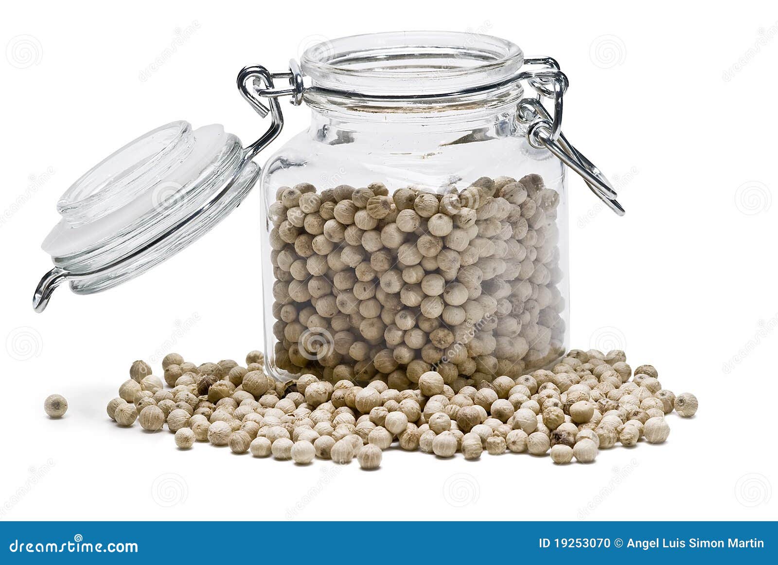 A Jar with White Peppercorns. Stock Photo Image of cuisine, spices