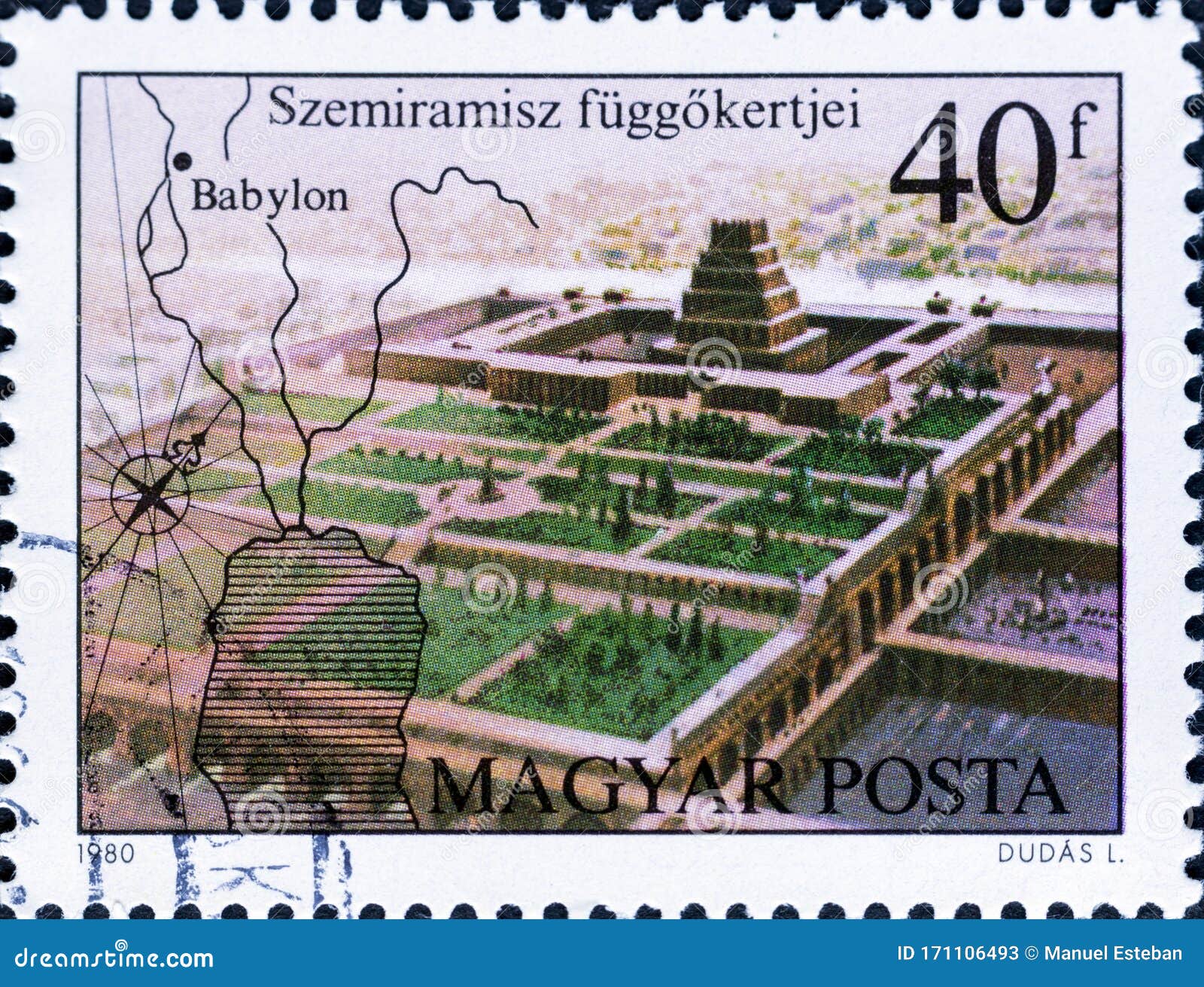 Jardines Colgados Semiramis En Babilonia de archivo editorial - Imagen de sello, correspondencia: