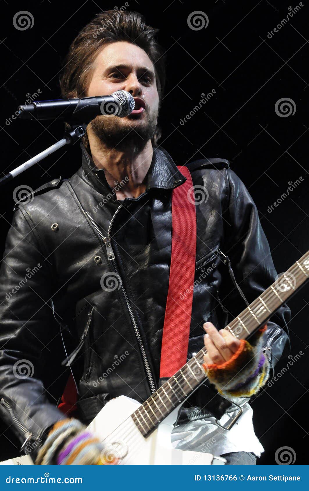 Jared Leto Of 30 Seconds To Mars Performing. Editorial