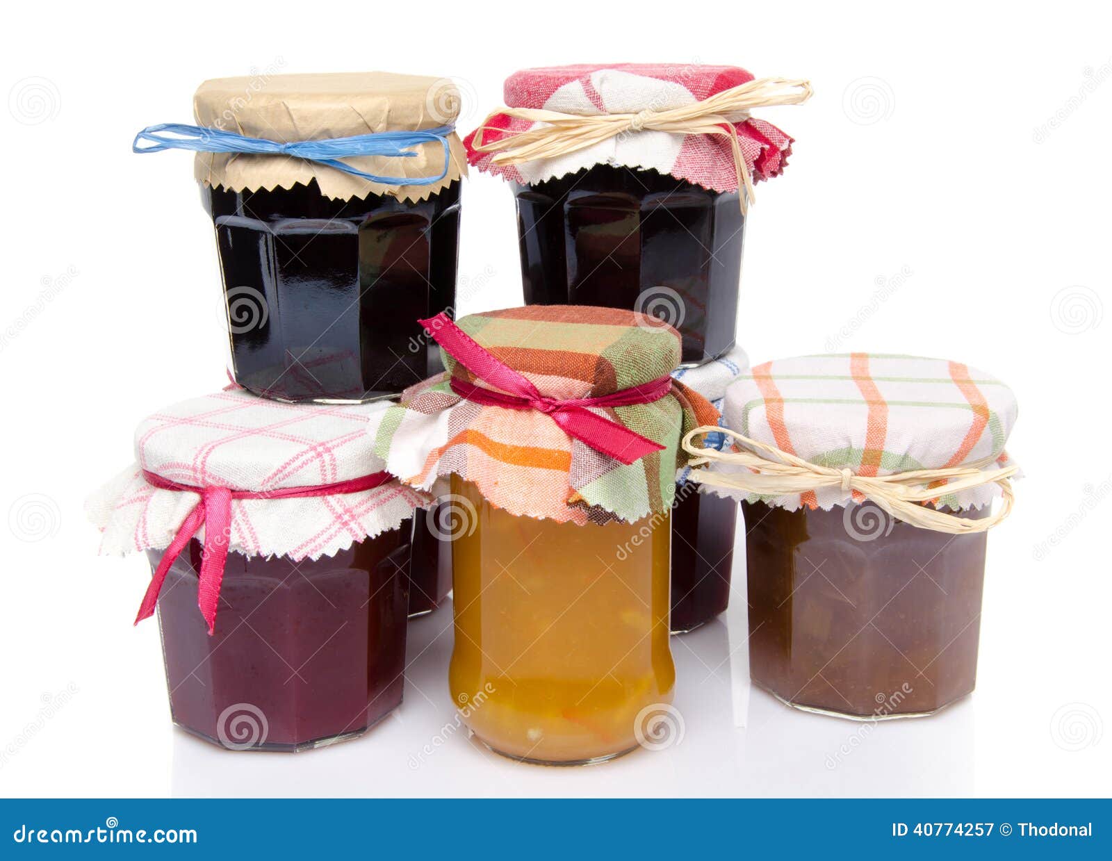 Jars of Different Jams and Marmalades Stock Image Image of dessert