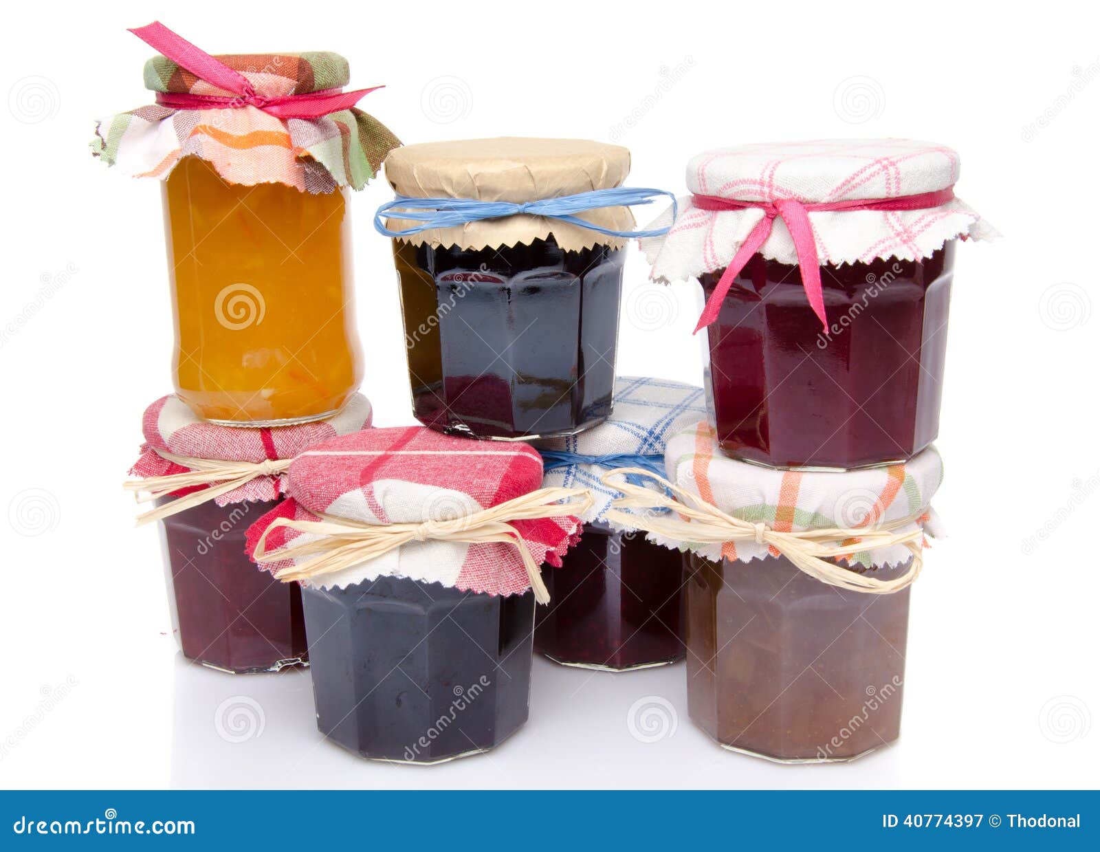 Jars of Different Jams and Marmalades Stock Image Image of preserves