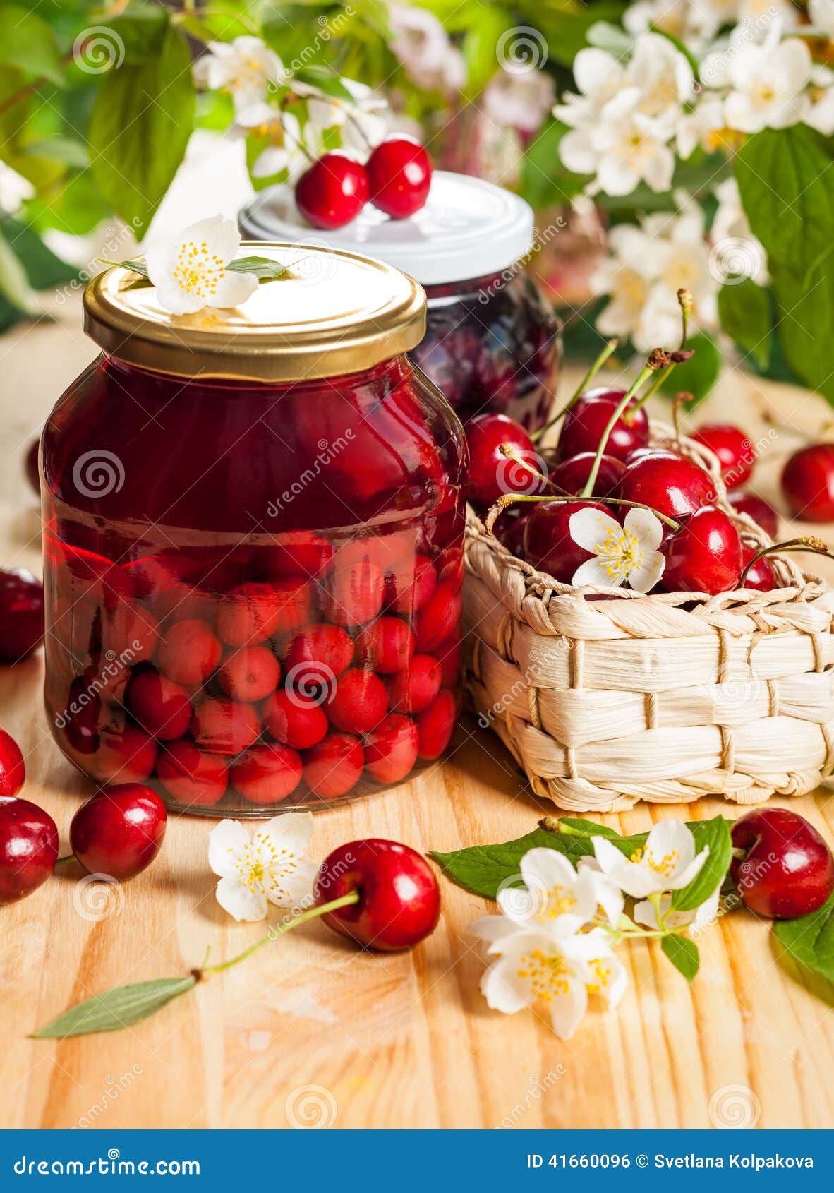 Jars of fruit preserves stock photo. Image of jars, drink 41660096