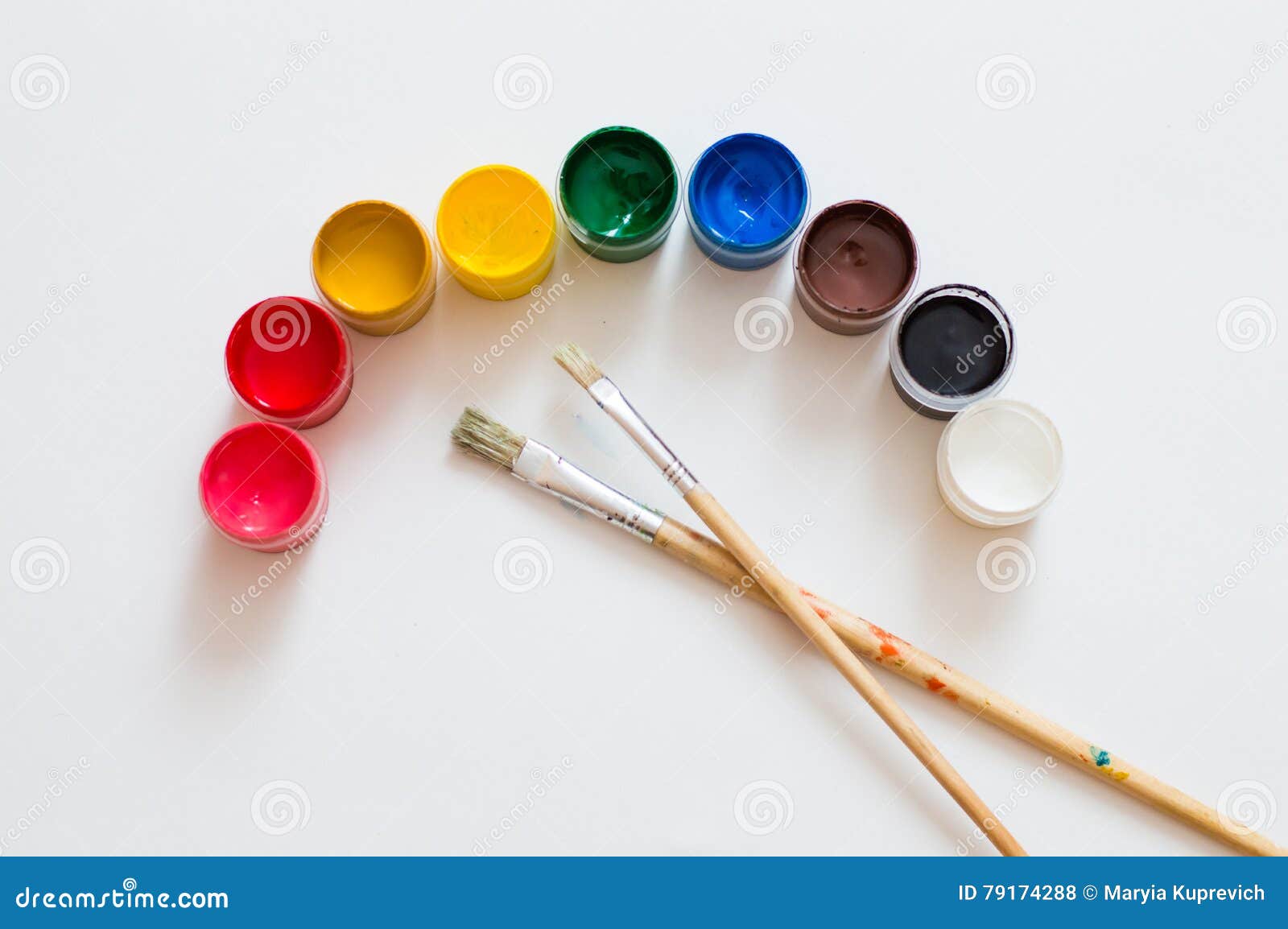 Jars of gouache stock photo. Image of arch, container - 79174288