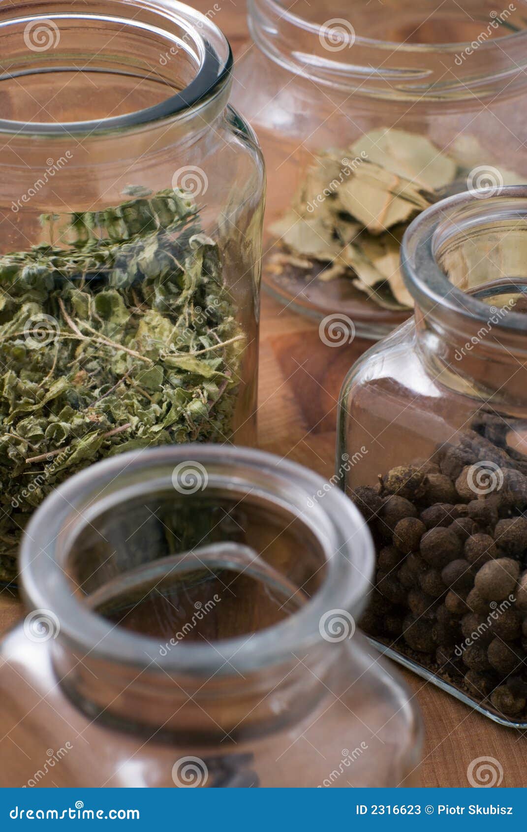 Jars with herbs stock image. Image of medicine, ingredient 2316623