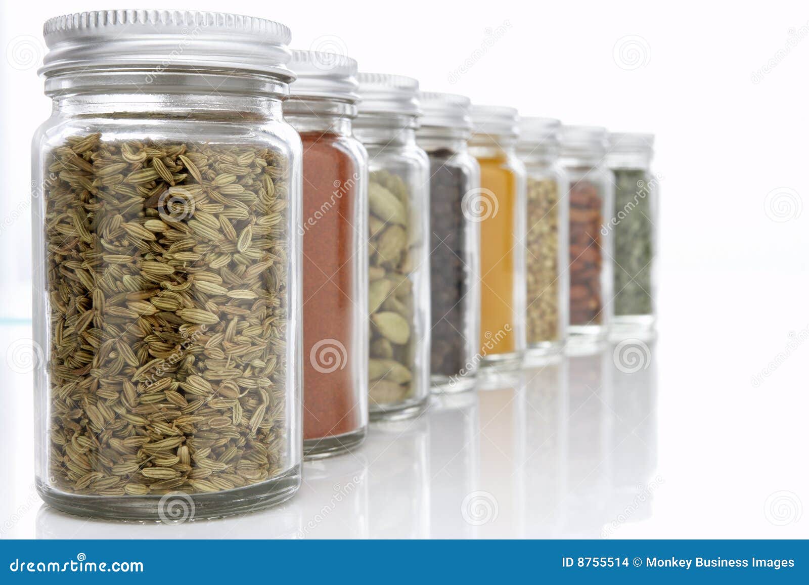 Jars of Herbs and Spices stock photo. Image of people 8755514