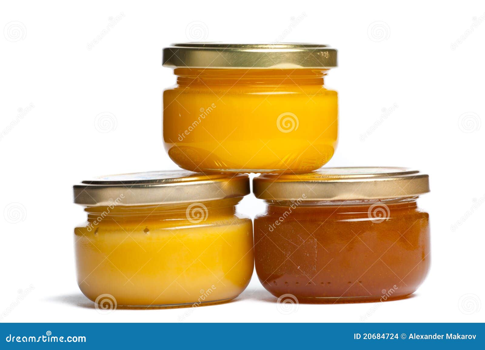 Jars of honey. stock photo. Image of cold, container 20684724