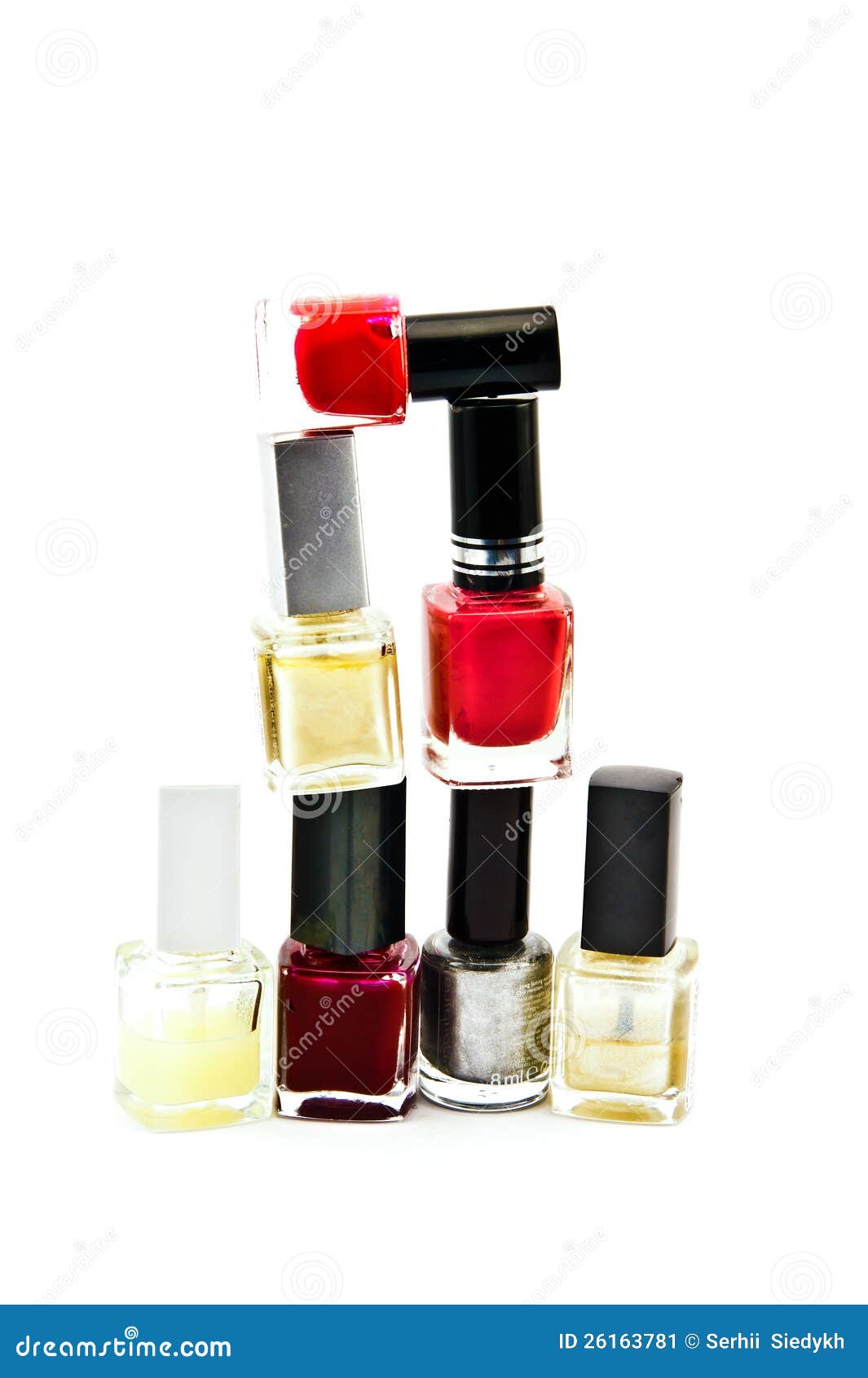 Jars with nail polish stock image. Image of bright, white 26163781