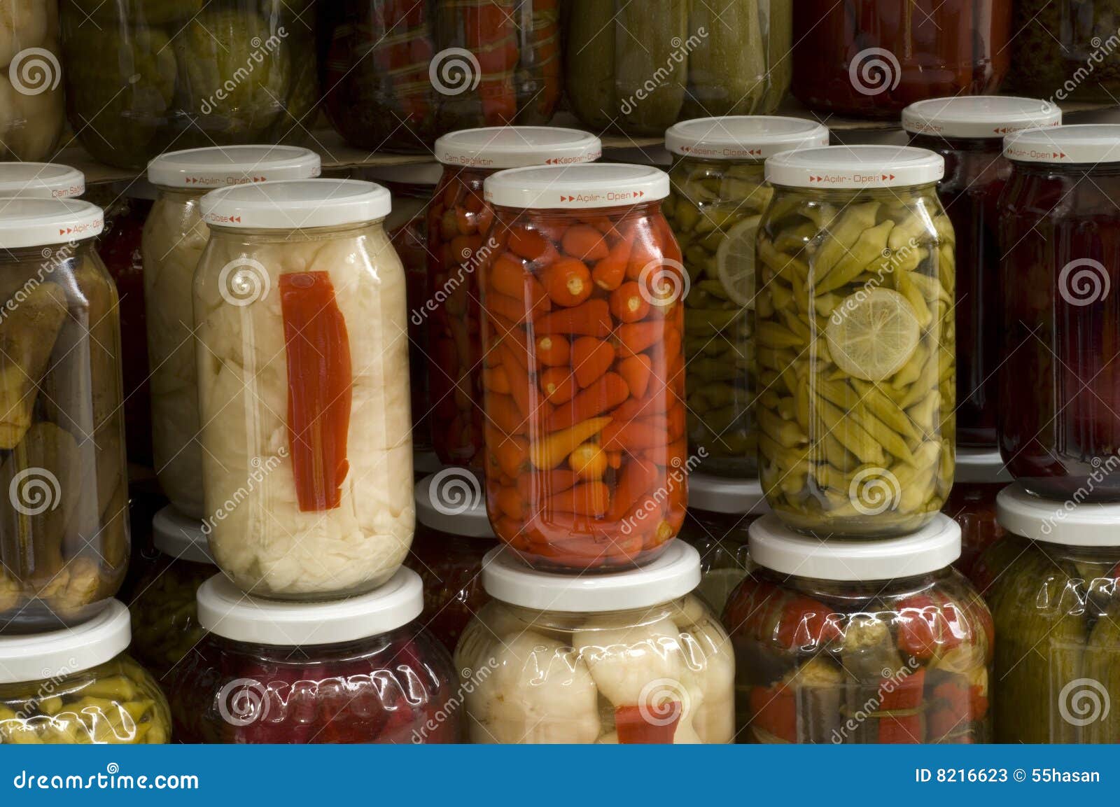 Jars of pickles stock image. Image of season, freshness 8216623