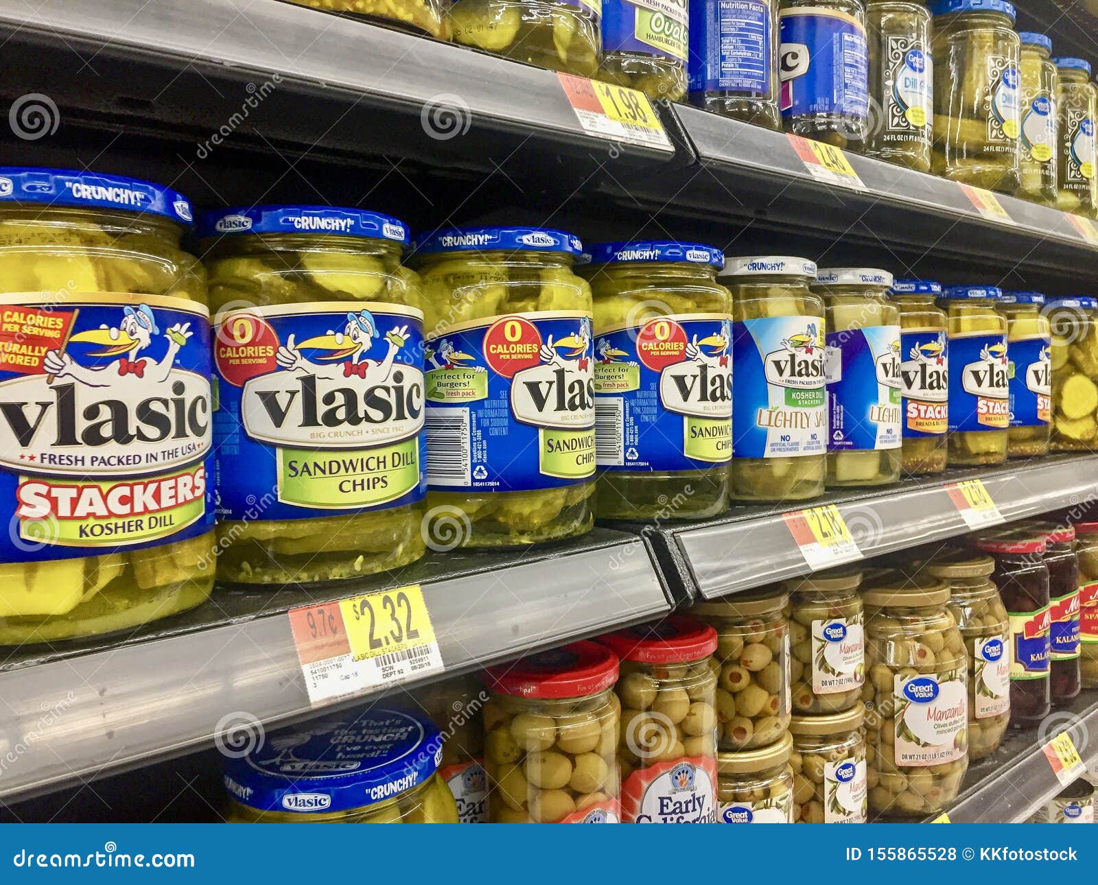 Jars of Vlasic Pickles on a Store Shelf Editorial Stock Photo Image