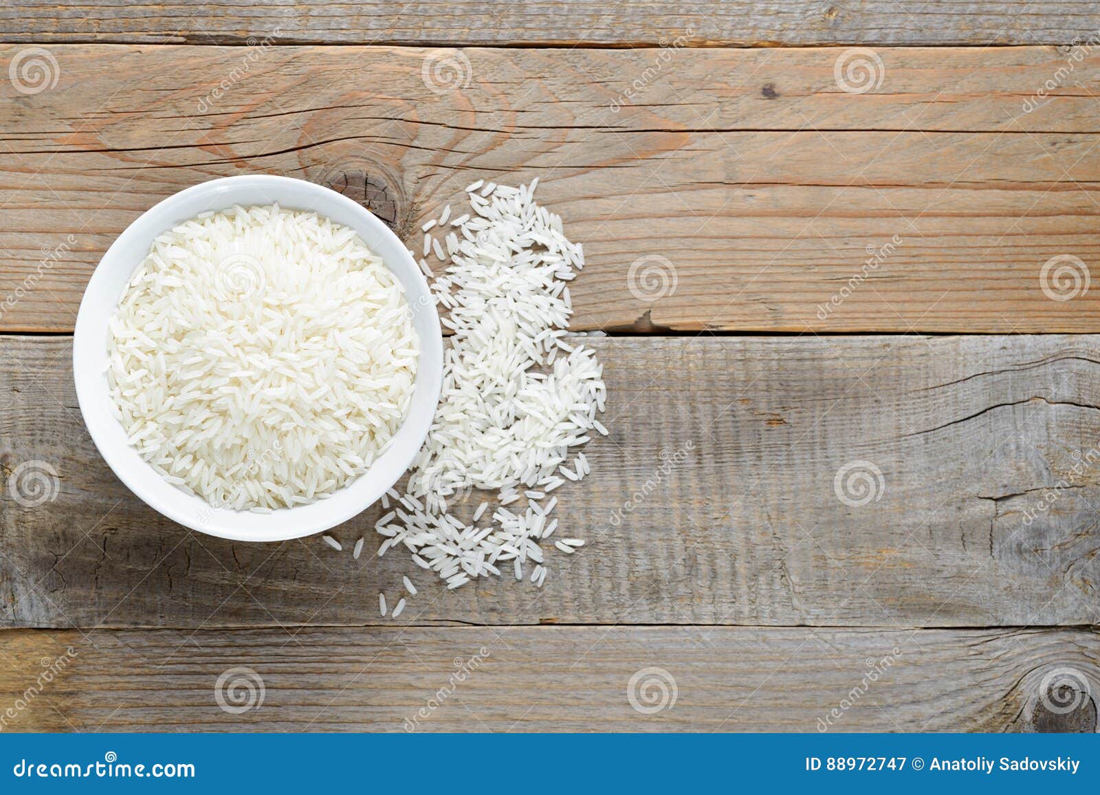 Jasmine Rice in Bowl on Wooden Table Stock Image Image of nutrition