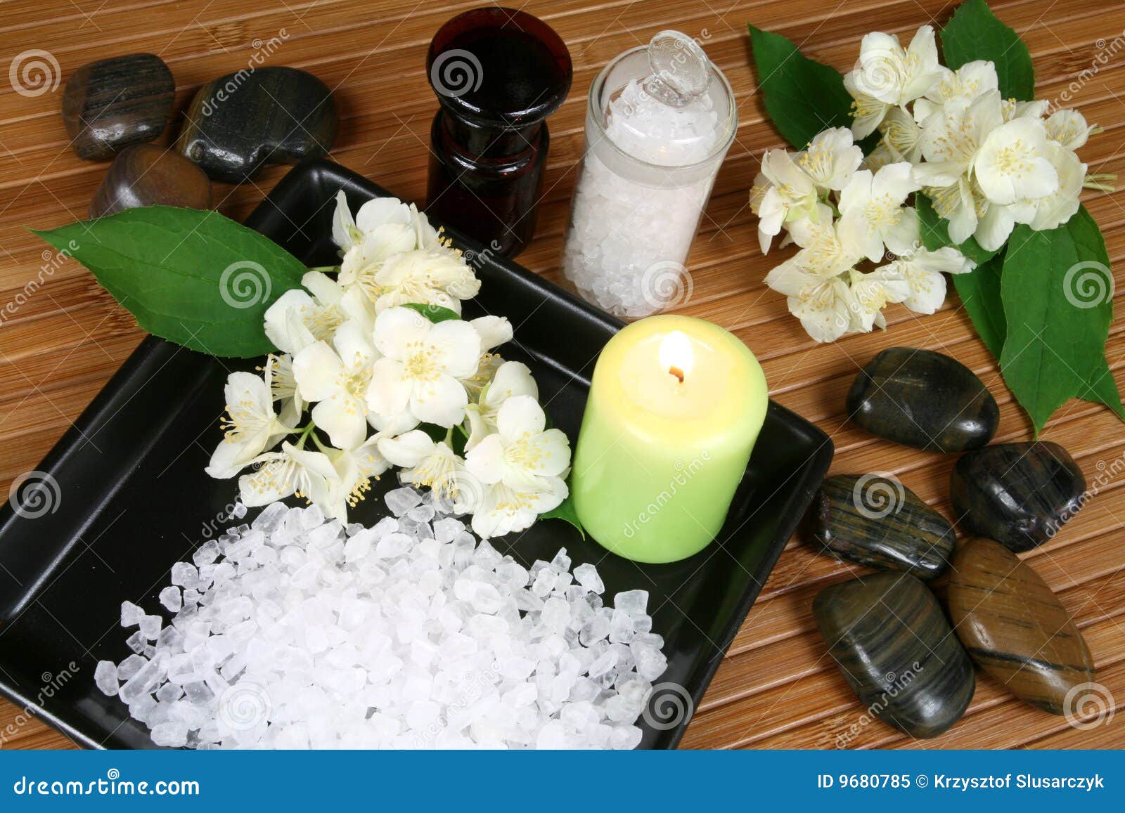 Jasmine spa stock image. Image of treatment, composition 9680785