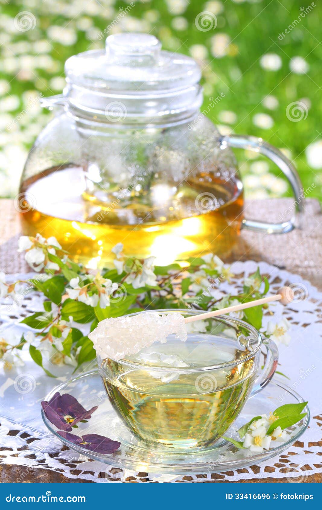 Jasmine tea stock photo. Image of leaves, glass, reflection 33416696