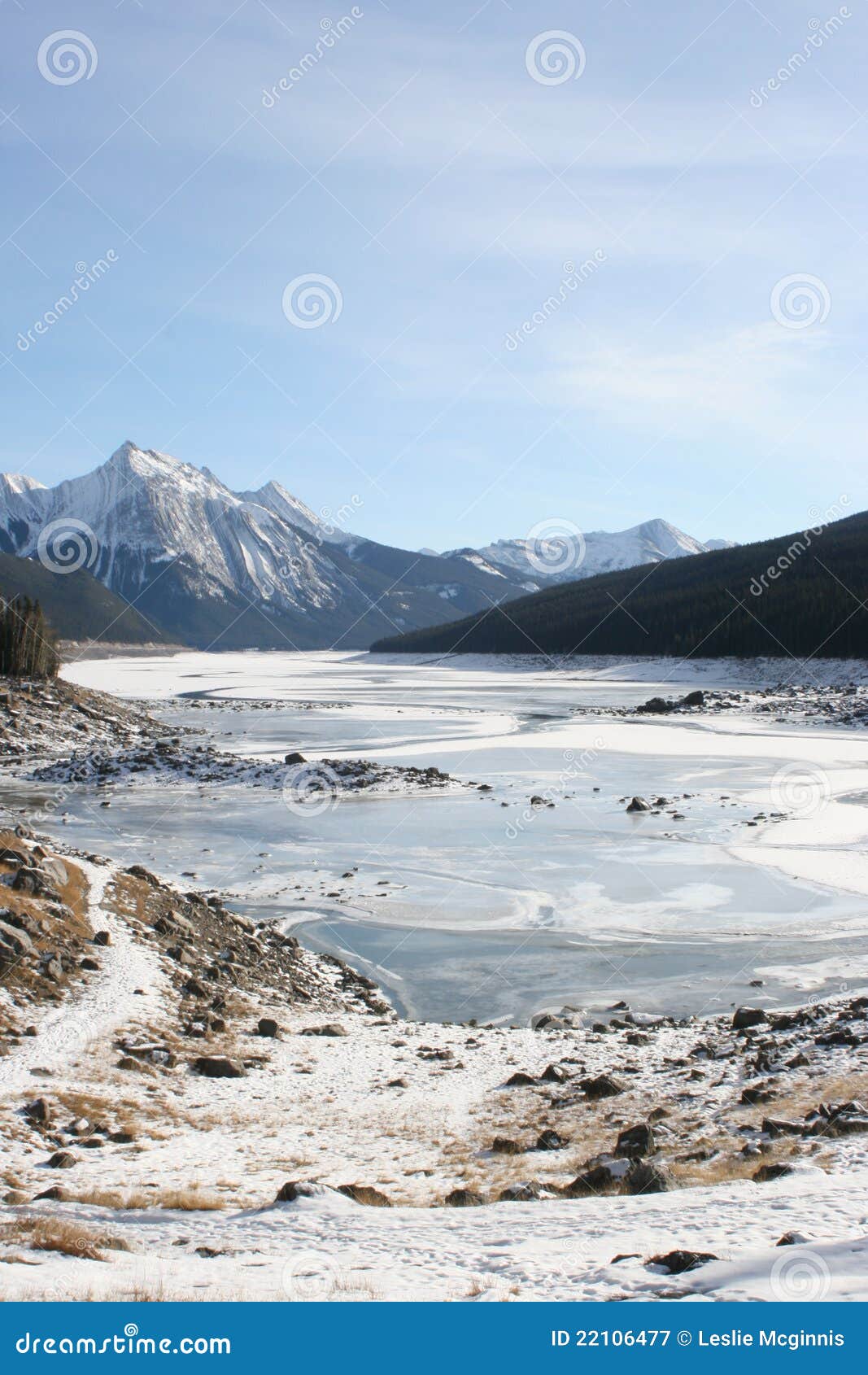 Jaspernationalpark. Vinter för jasperlakenationalpark