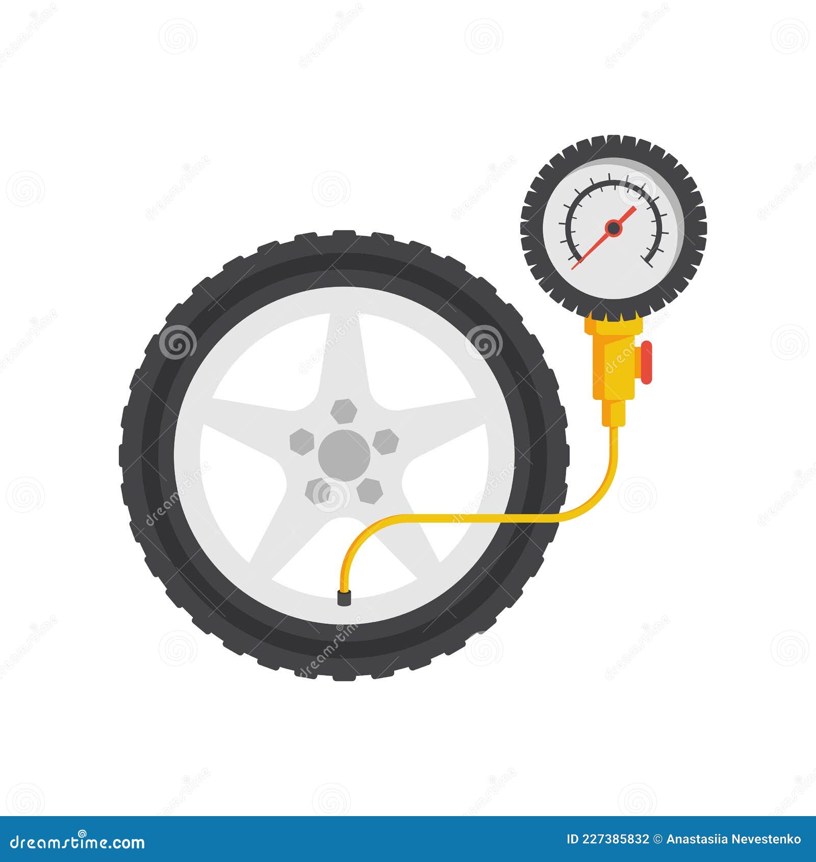 Jauge De Pression Du Pneumatique. Vérification De La Pression Des