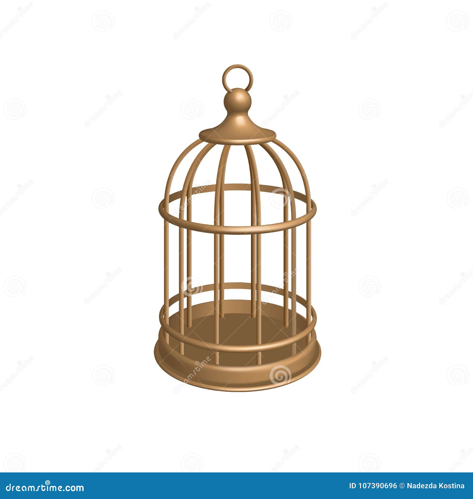 Jaula de oro del vector ilustración del vector. Ilustración de vector