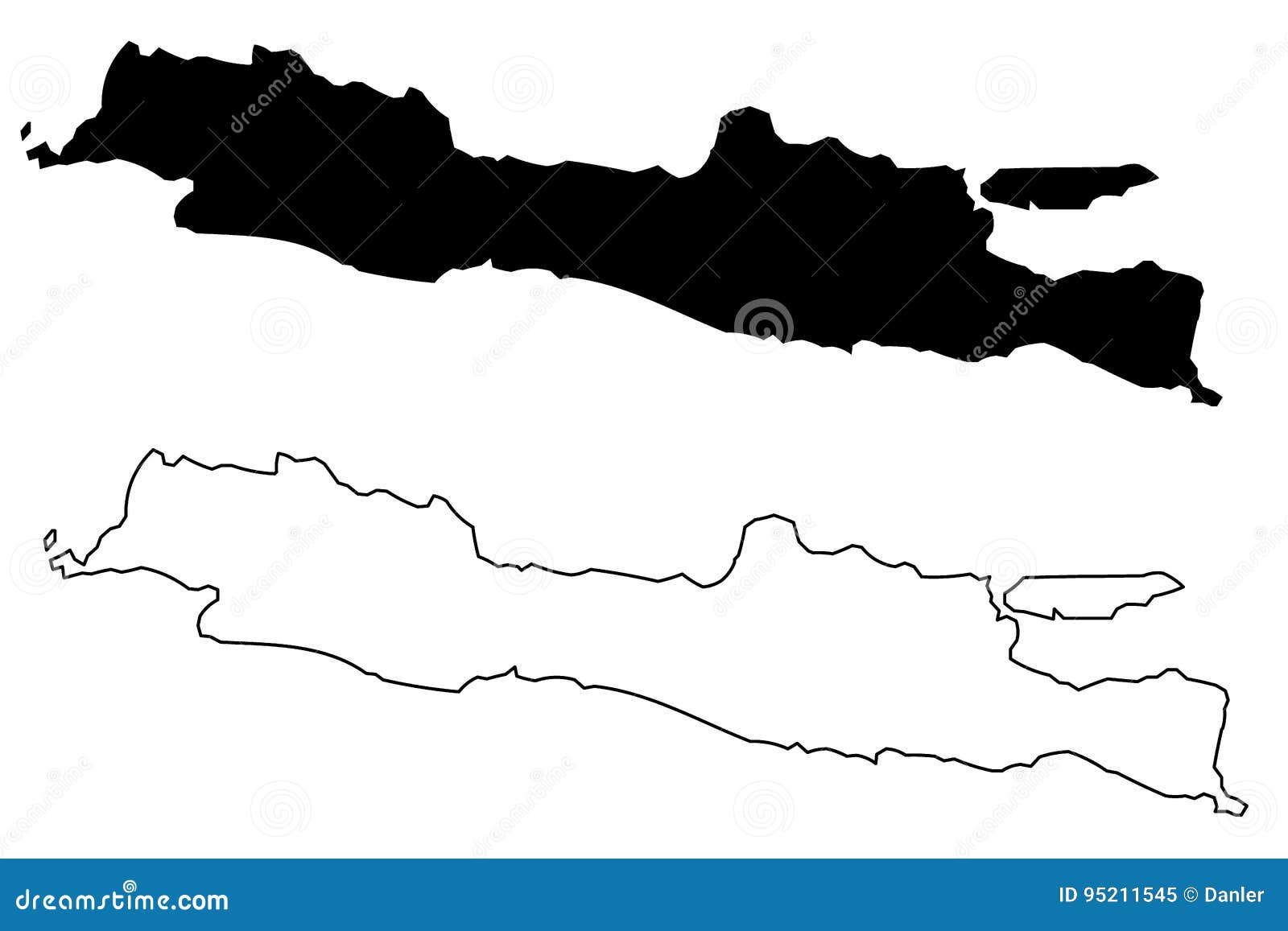 Java island map vector stock vector illustration of island 95211545