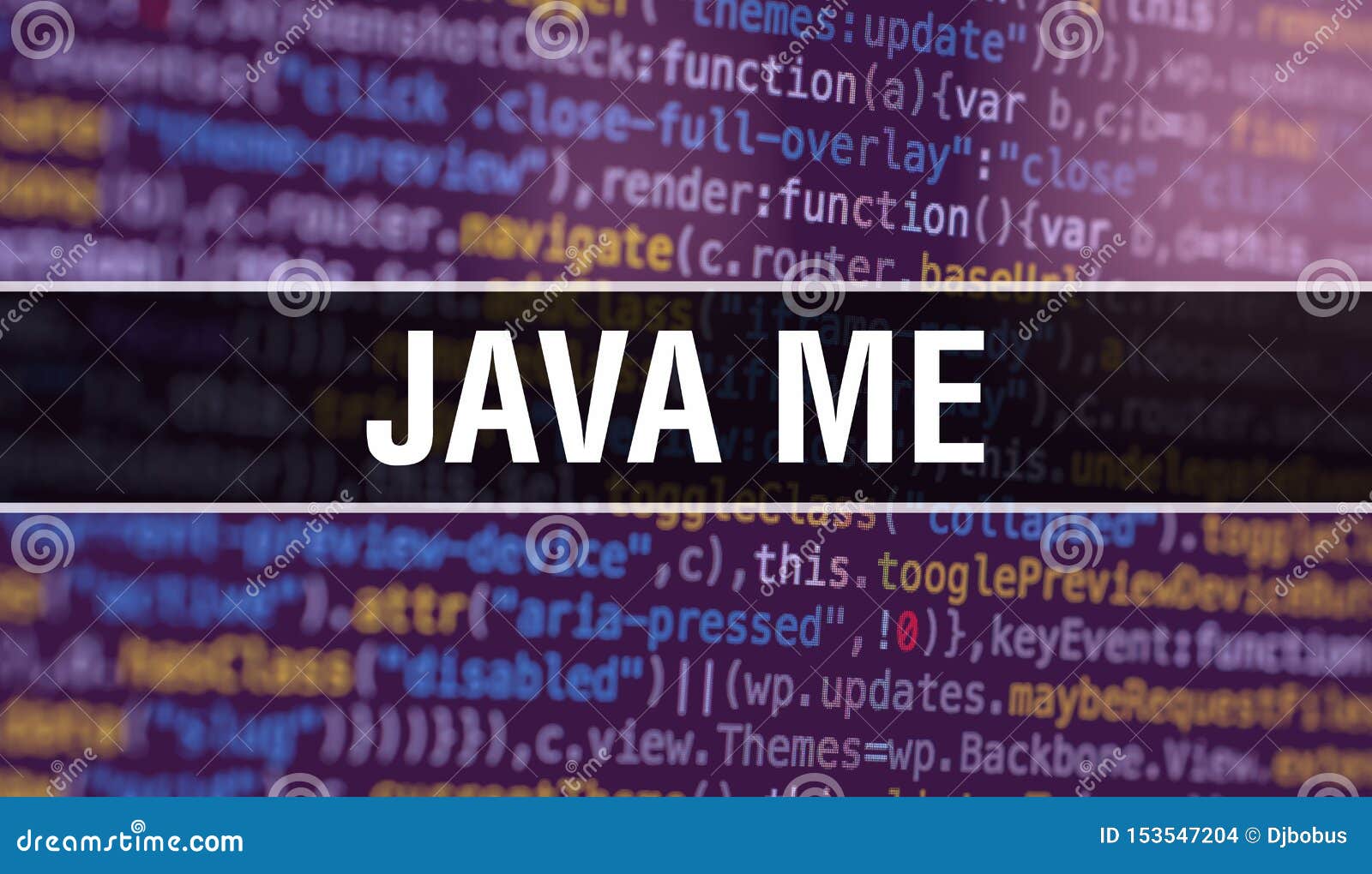 Java ME with Abstract Technology Binary Code Background.Digital Binary ...