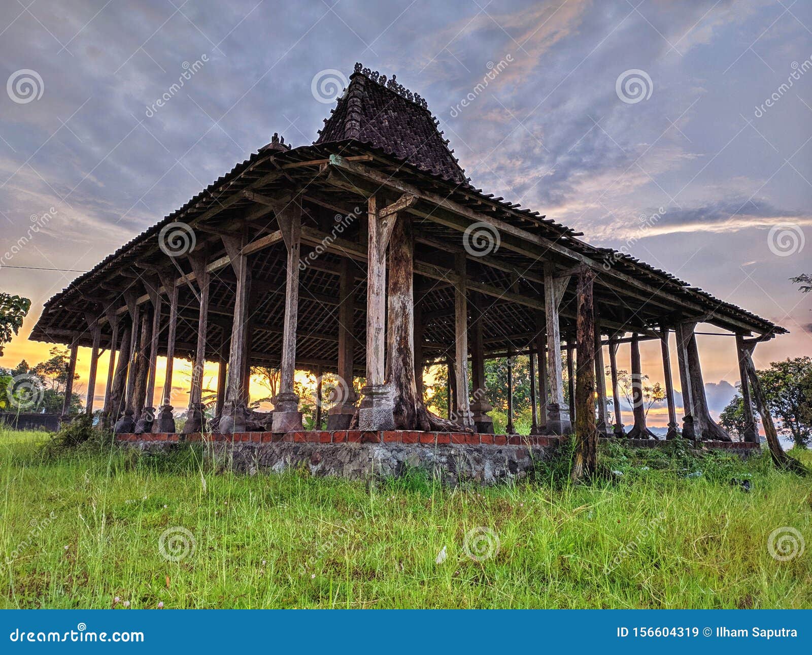 java pendopo limasan or limas pavilion. traditional javanese house