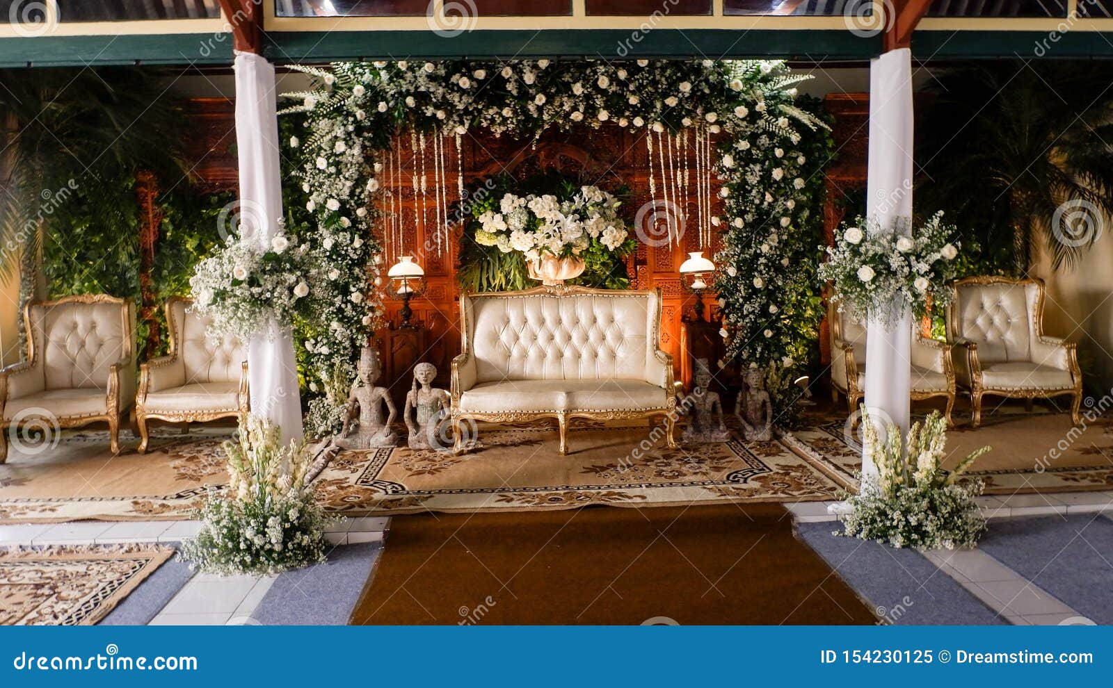 Javanese Brown Wedding Stage Decoration Stock Image - Image of ...