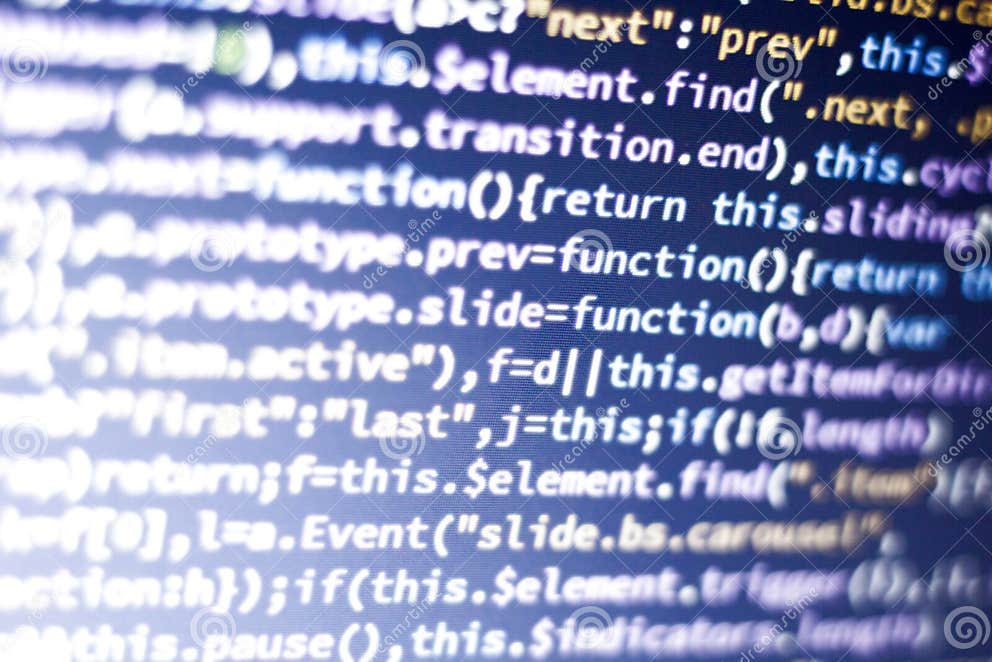 Javascript Code. Computer Programming Source Code. Abstract Screen of ...