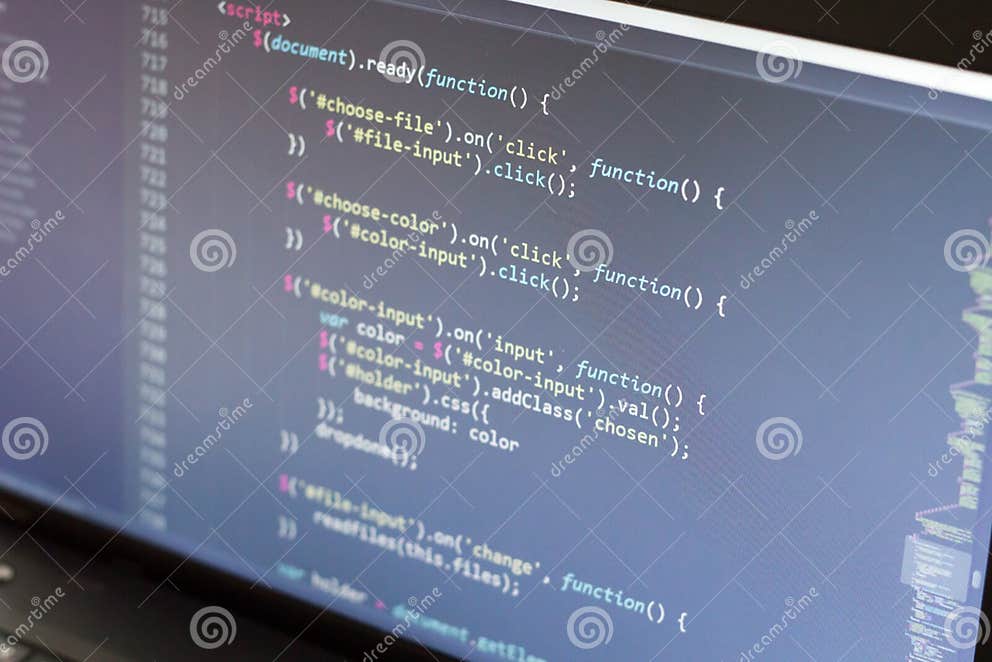 Javascript Code. Computer Programming Source Code. Abstract Screen of ...