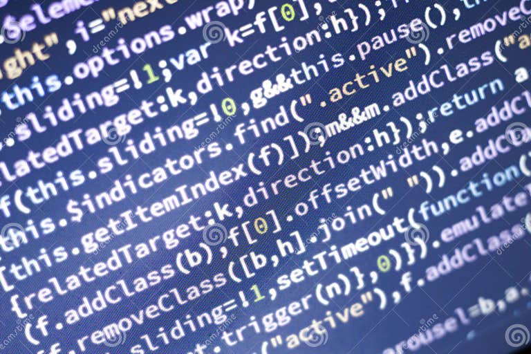 Javascript Code. Computer Programming Source Code. Abstract Screen of ...