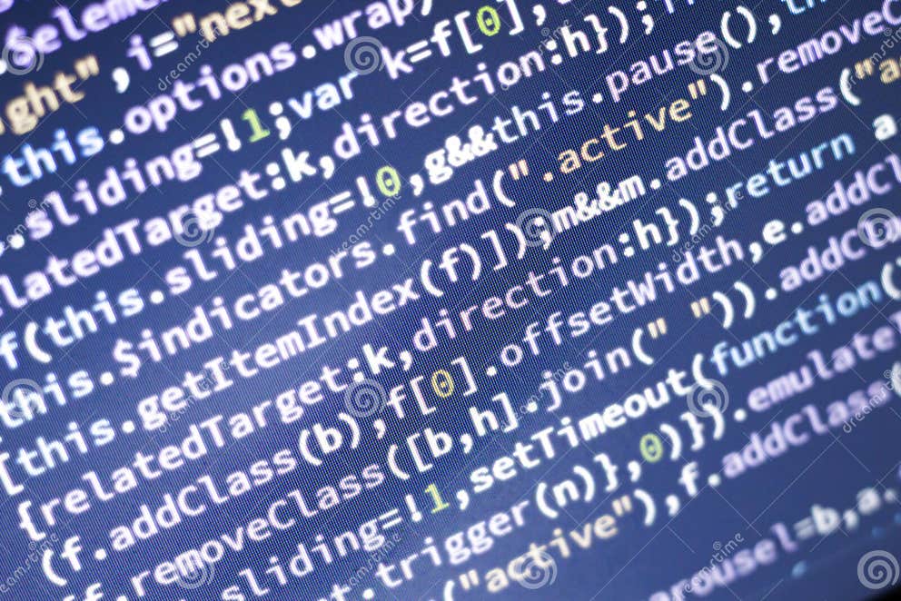 Javascript Code. Computer Programming Source Code. Abstract Screen of ...