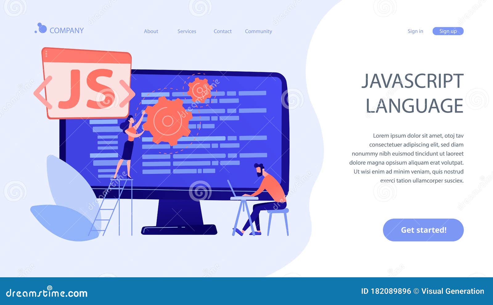 JavaScript Concept Landing Page. Stock Vector - Illustration of concept ...